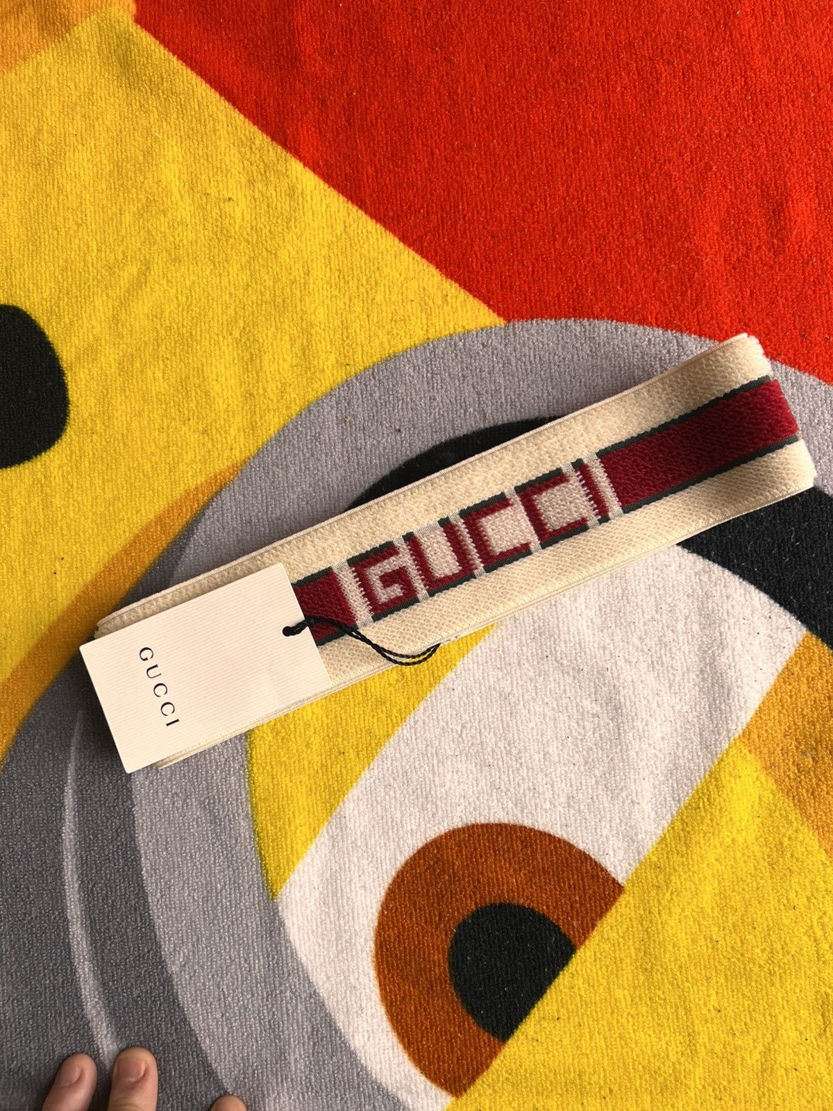 Gucci Gucci Web Stripe Headband Ivory Green Red hat cap logo Size ONE SIZE - 18 Thumbnail