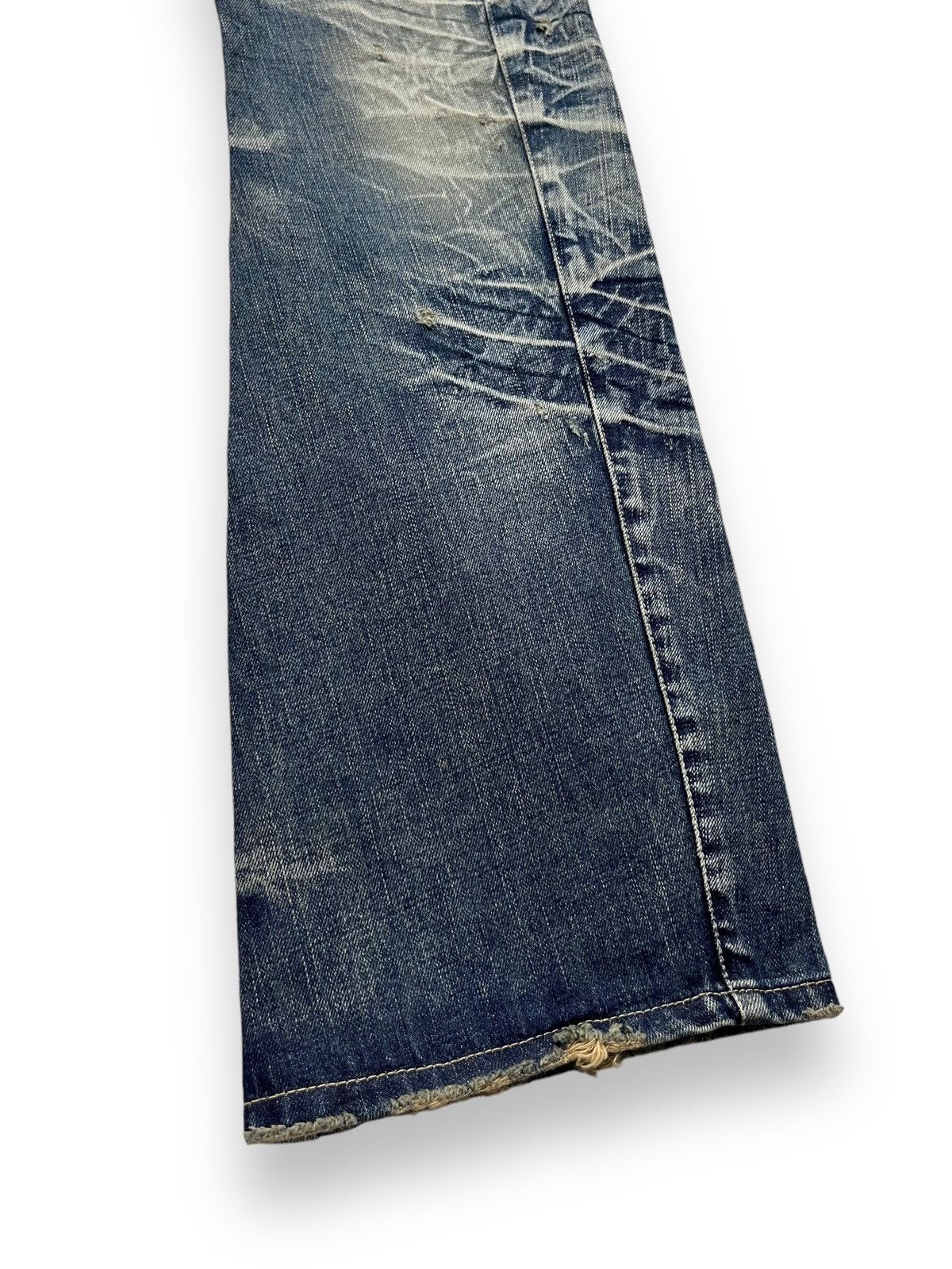 BIGI 🔥Vtg RATTLE TRAP Acid Mud Wash Distressed Punk Flare Denim Size US 31 - 12 Thumbnail