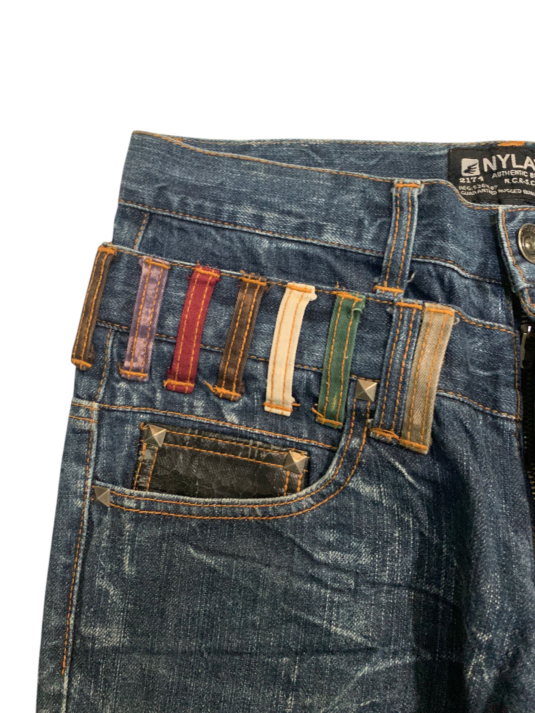 PPFM CLAWNMARK💥NYALUS DOUBLE WAIST RUSTY DISTRESSED DENIM Size US 29 - 17 Thumbnail