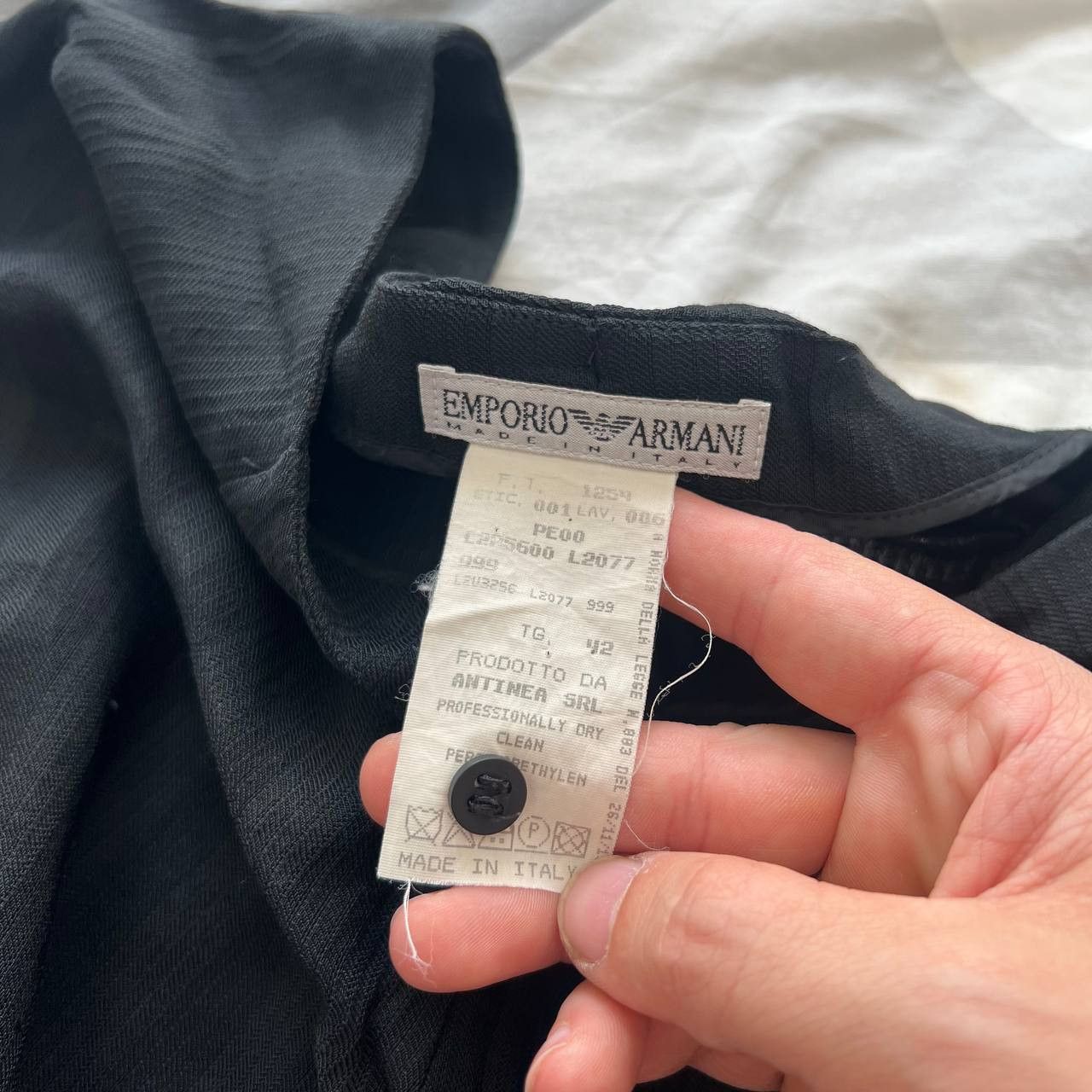 Emporio Armani Vintage 80s Emporio Armani Linen Trousers Pants Size 42 Size 28" / US 6 / IT 42 - 5 Thumbnail