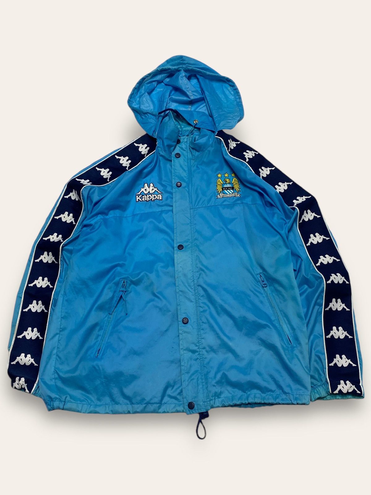 Kappa RARE! 90s Vintage KAPPA MANCHESTER CITY Windbreaker Hooded Size US XL / EU 56 / 4 - 1 Thumbnail