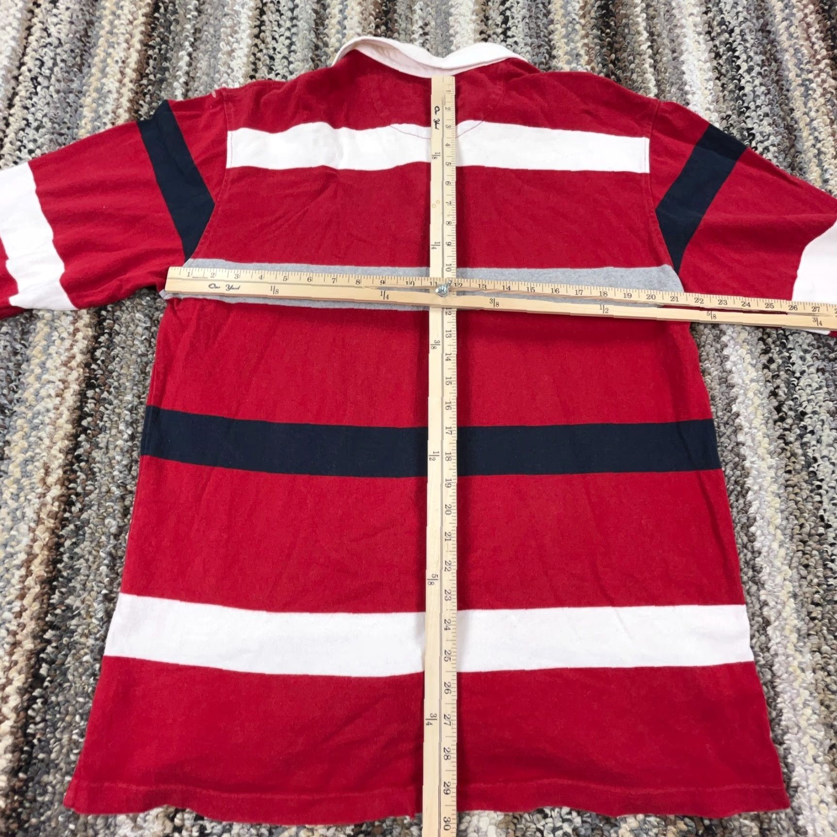 Chaps VINTAGE Chaps Ralph Lauren Rugby Shirt Men L Red Striped Heavy Y2K 2000s Polo Shirt, Polo, Classic, American, Preppy, Casual Mens Shirt Size US L / EU 52-54 / 3 - 7 Thumbnail