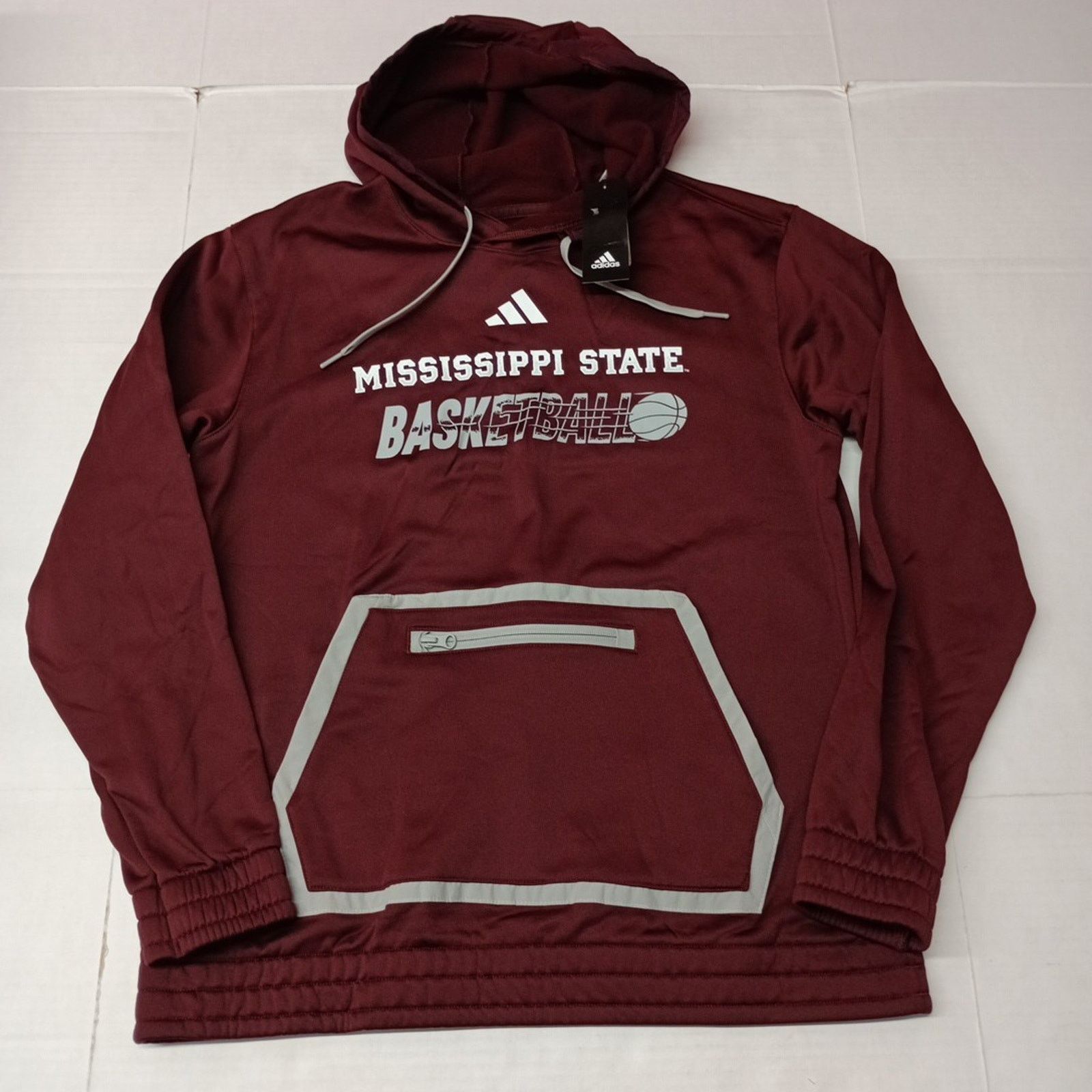 Mississippi State Basketball Adidas Hoodie Men's L Maroon