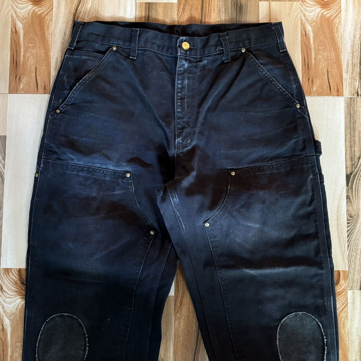 Carhartt Crazy Faded Carhartt Double Knee B01 BLK Size US 34 / EU 50 - 2 Thumbnail