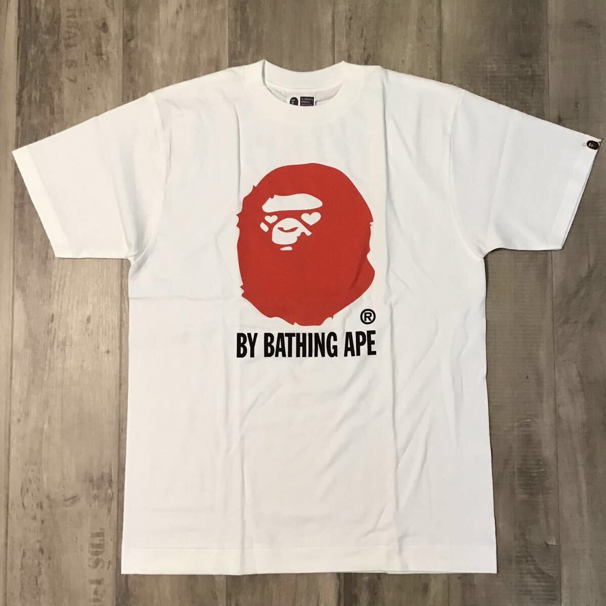 image of 2007 Bape Valentine Day Ape Head T-Shirt A Bathing Ape Nigo in White, Men's (Size Medium)