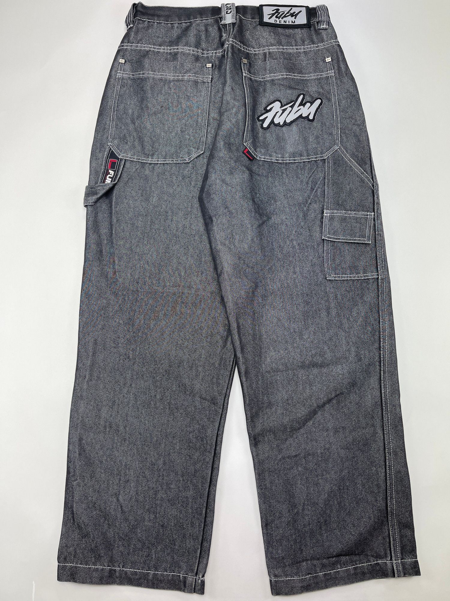 Fubu FUBU jeans, shiny black vintage baggy, silver metallic, W 30 Size US 30 / EU 46 - 1 Thumbnail