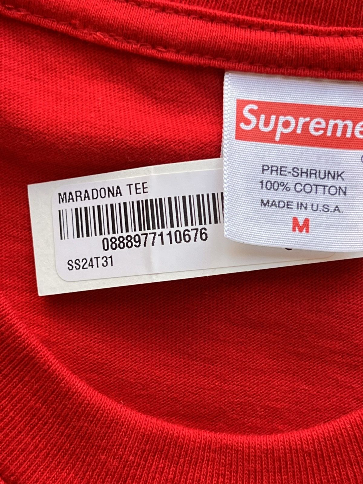 Supreme M Supreme Maradona Tee Red T-shirt football diego drugs new Size US M / EU 48-50 / 2 - 17 Thumbnail