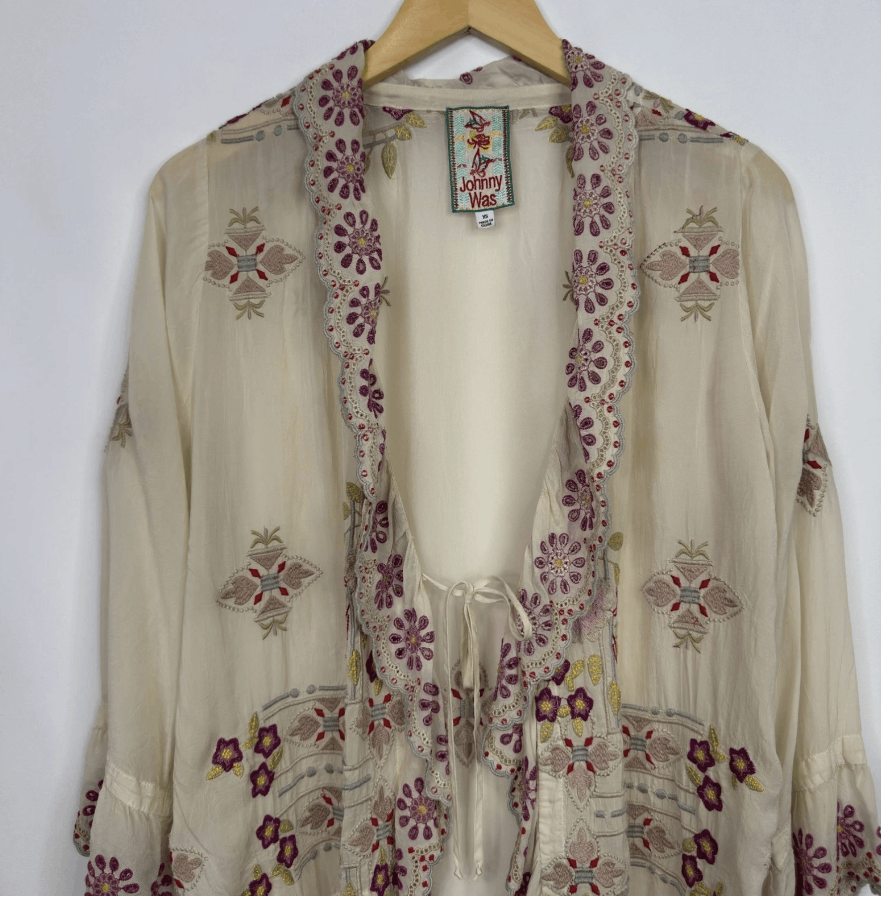 Johnny Was Johnny Was Embroidered Boho Kimono Jacket Size XS / US 0-2 / IT 36-38 - 6 Thumbnail