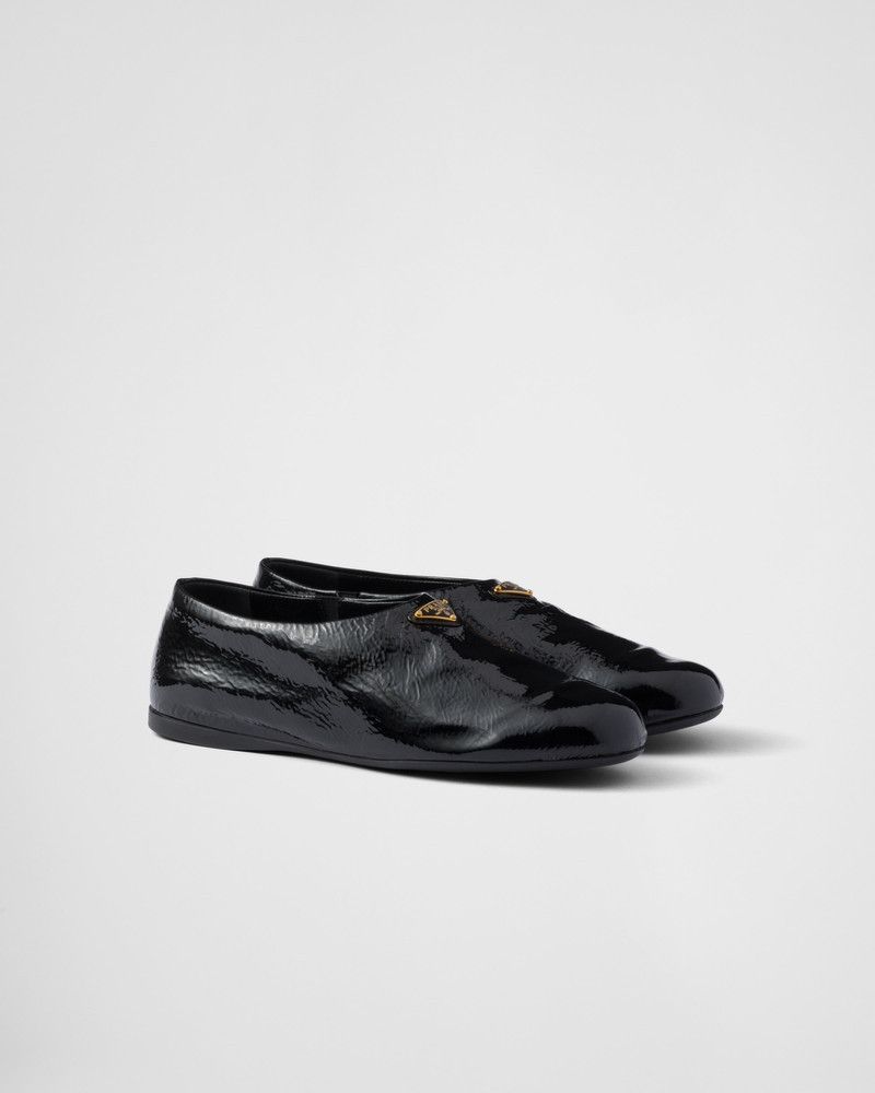 Prada o1B3y1r0526 Patent Leather Ballerinas in Black Size US 6.5 / IT 36.5 - 2 Thumbnail
