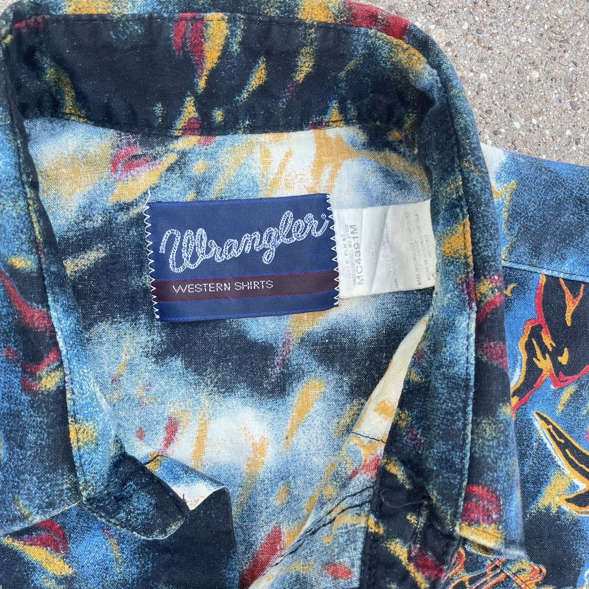 Vintage Vintage Wrangler Western Pearl Snap Bull Button Up Shirt L Size US L / EU 52-54 / 3 - 4 Thumbnail