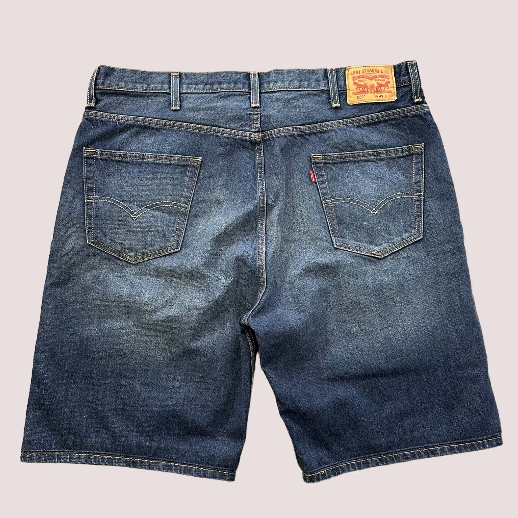 Levi's Levi's 569 Jean Shorts Mens 42 Loose Denim Medium Wash 10" Inseam, 5-Pocket, Zip Closure, Relaxed Fit, Blue Denim Shorts Mens 42 Size US 36 / EU 52 - 1 Thumbnail