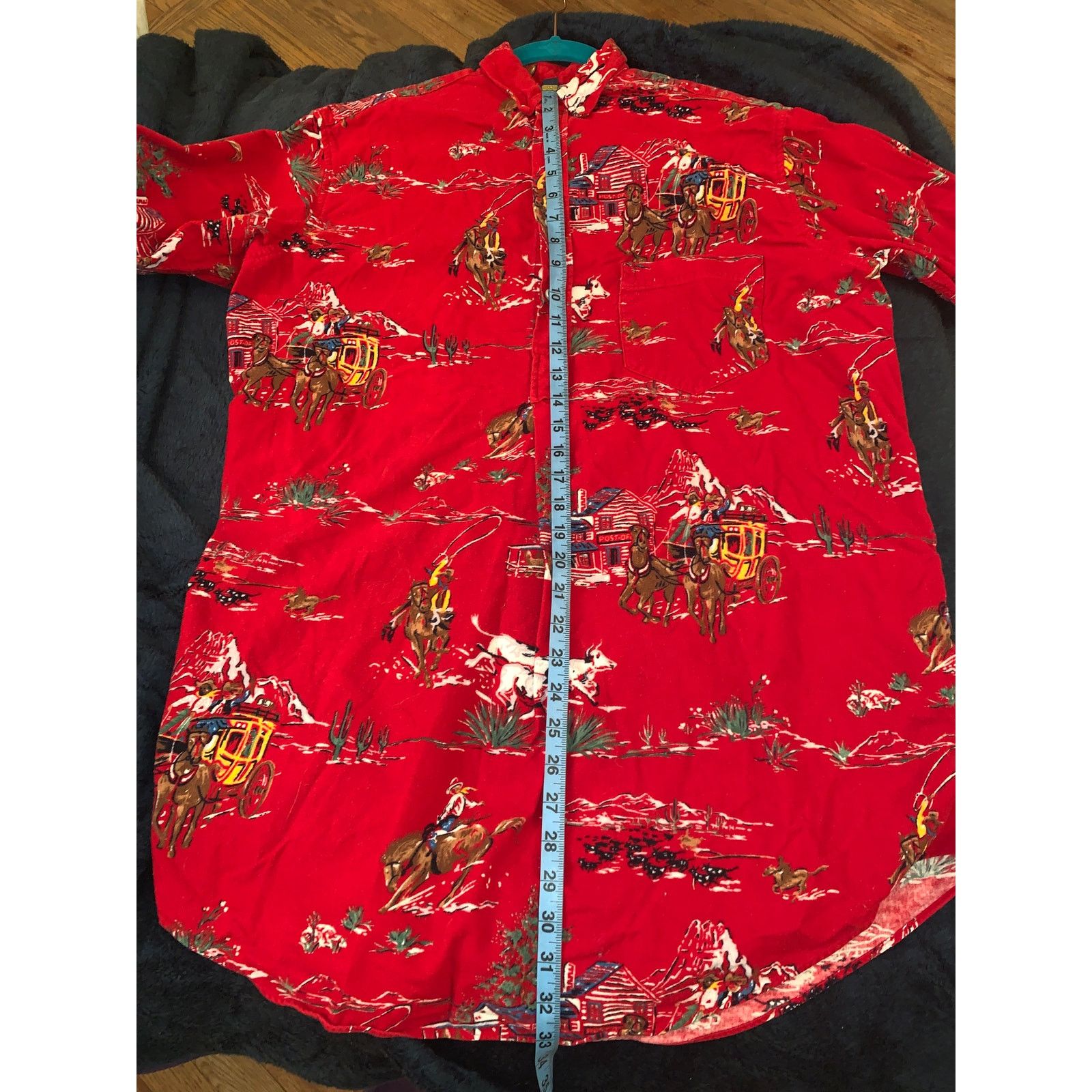 Ralph Lauren 80's RALPH LAUREN COWBOY WESTERN FLANNEL OVERSIZE NIGHTSHIRT Size ONE SIZE - 10 Thumbnail