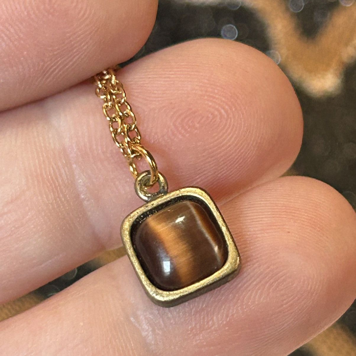Handmade Handcrafted vintage cat eye glass pendant on chain necklace Size ONE SIZE - 1 Thumbnail