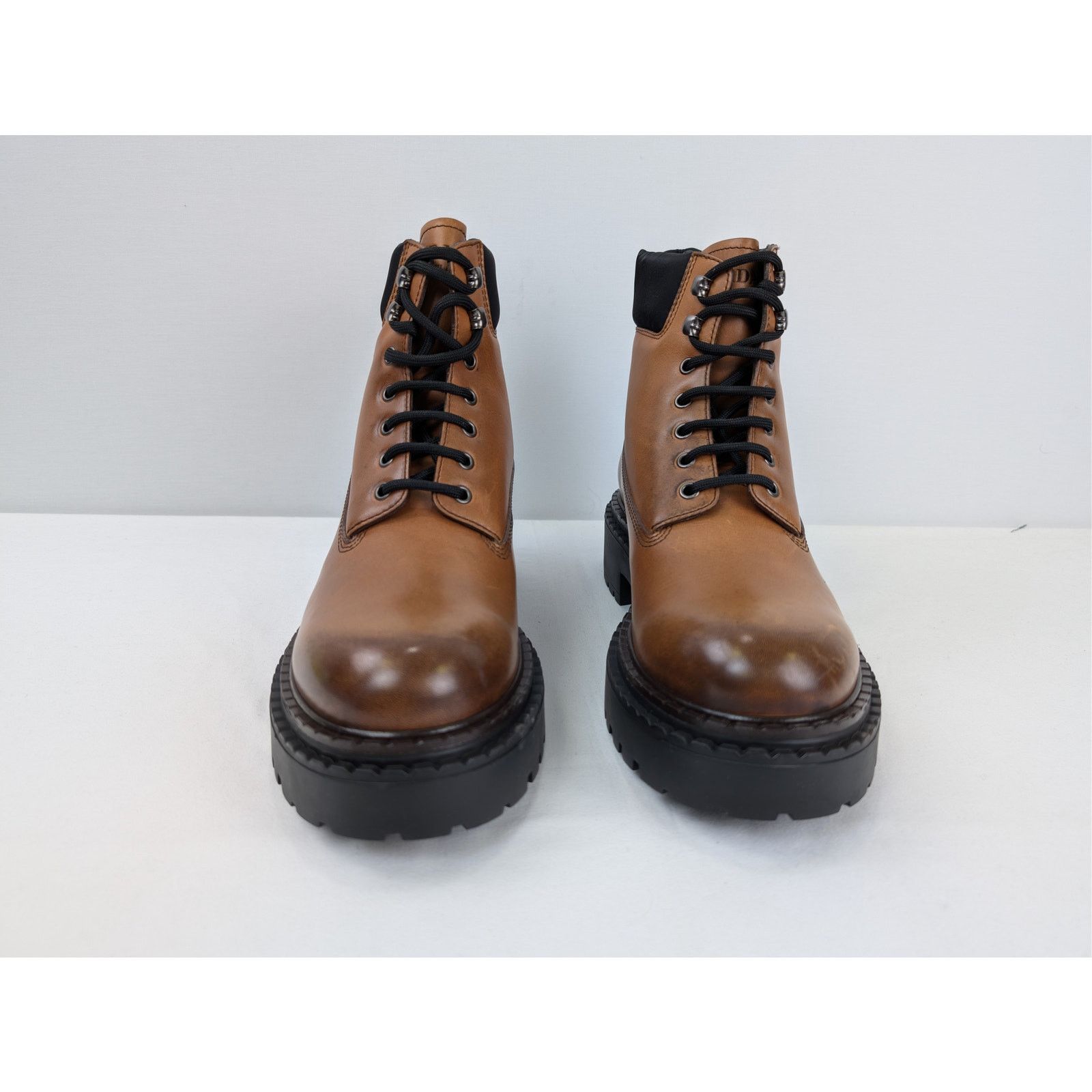 Prada o1rshd1 leather and recycled nylon ankle boots in Cognac Size US 11.5 / EU 44-45 - 9 Thumbnail