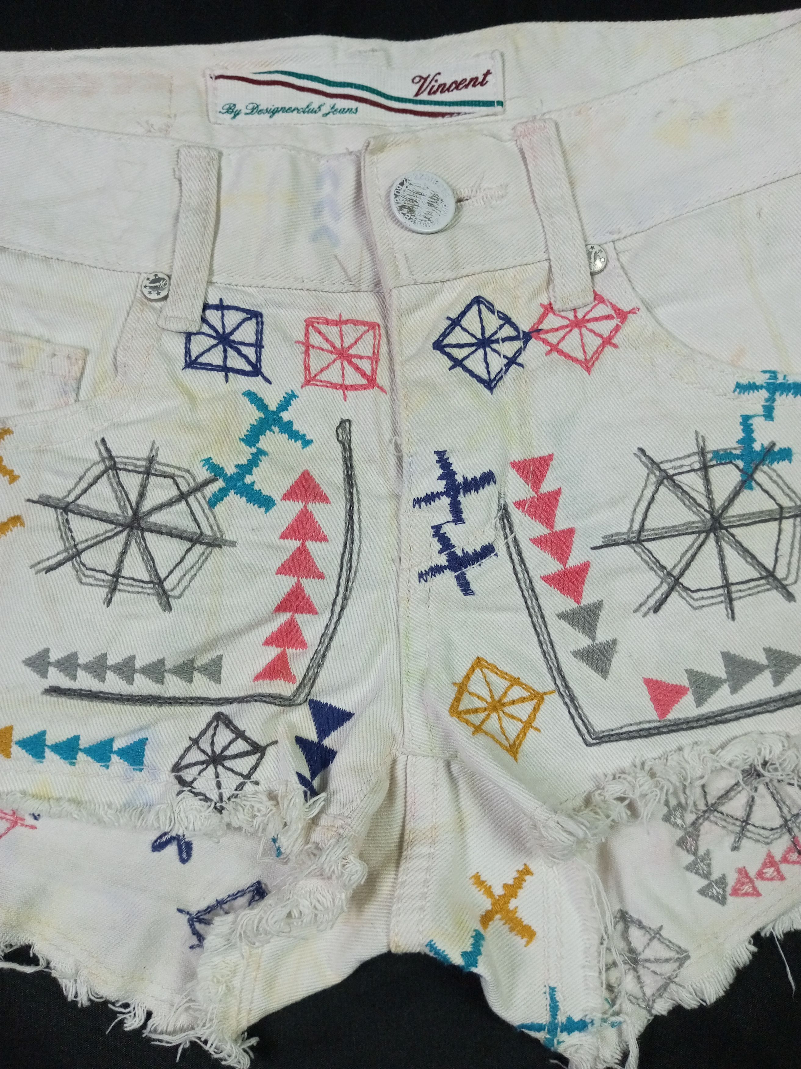 Japanese Brand Vincent by Designer Club Jeans denim shorts ☠️✨ Size 22" - 4 Thumbnail