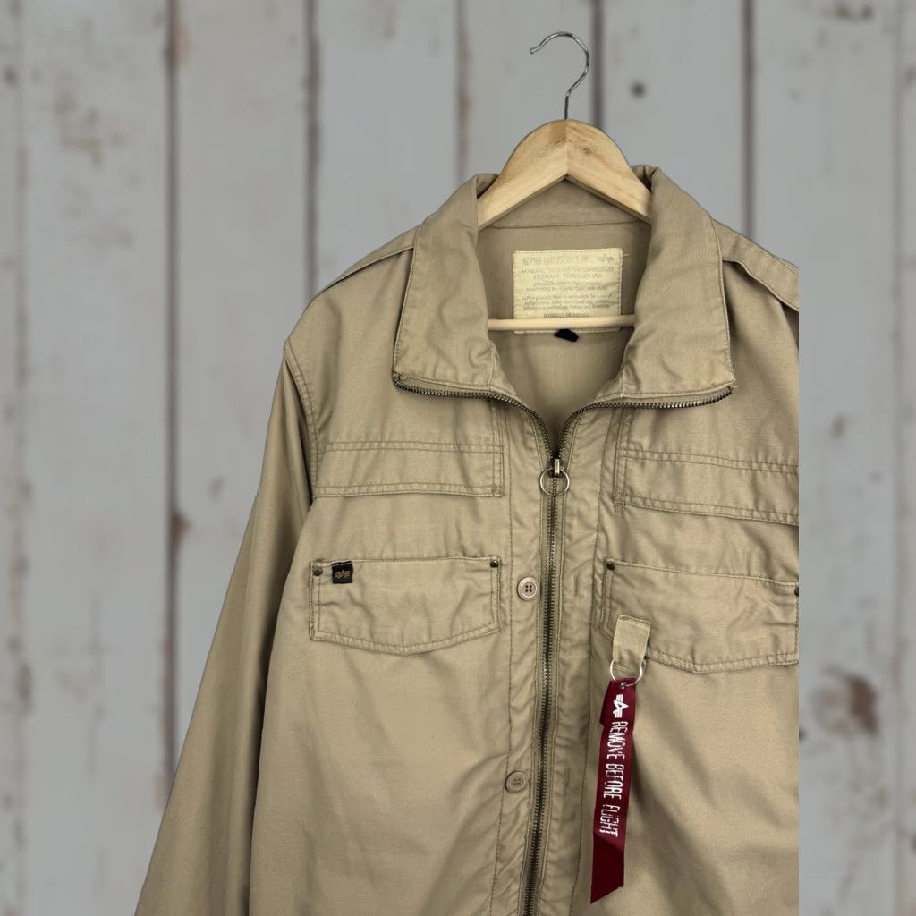 Vintage VINTAGE Alpha Industries Military USA Army Bomber Jacket L Beige Mens 90s rare retro Size US L / EU 52-54 / 3 - 1 Thumbnail