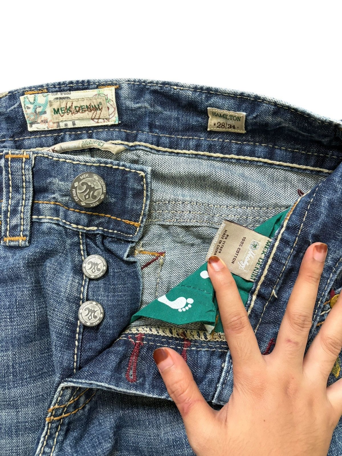 Ksubi Vintage Japanese Brand Paint Splattered Distressed Jeans Size US 29 - 5 Thumbnail