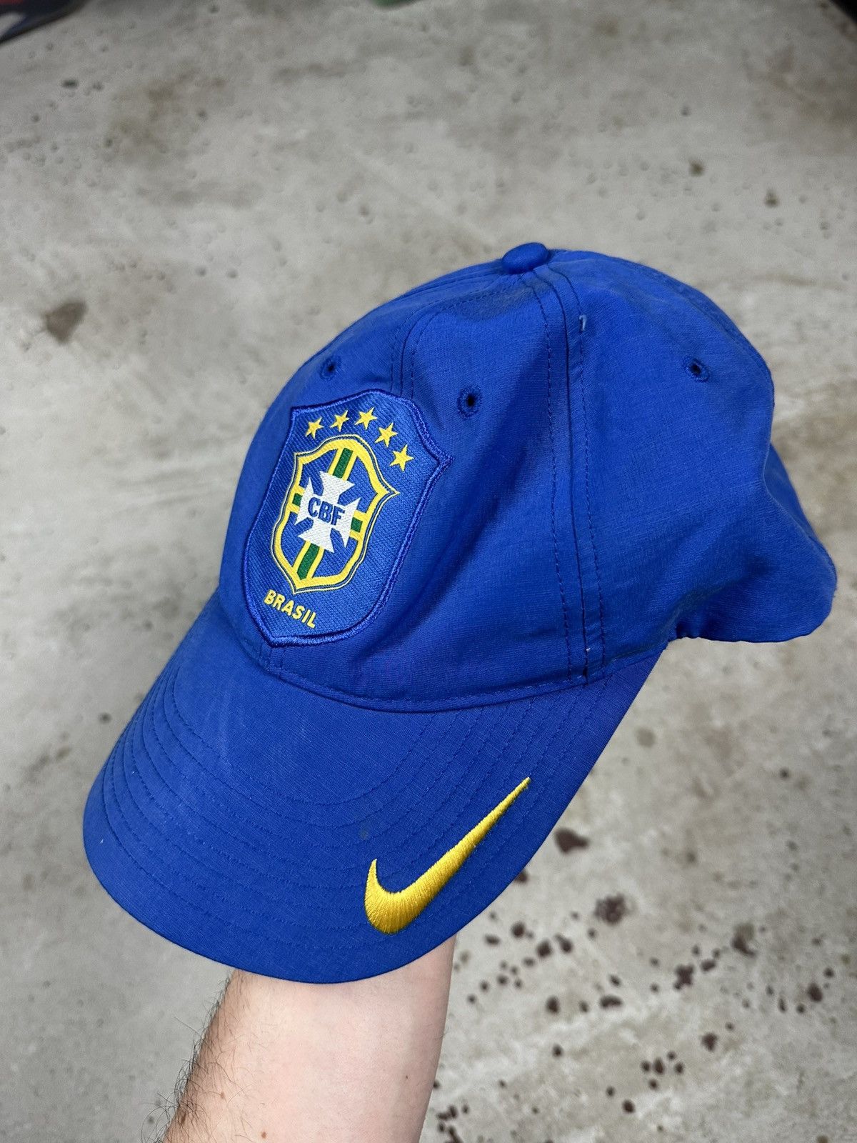 Nike Vintage Y2K Nike x Brasil Blue Hat Cap Swoosh Size ONE SIZE - 3 Thumbnail