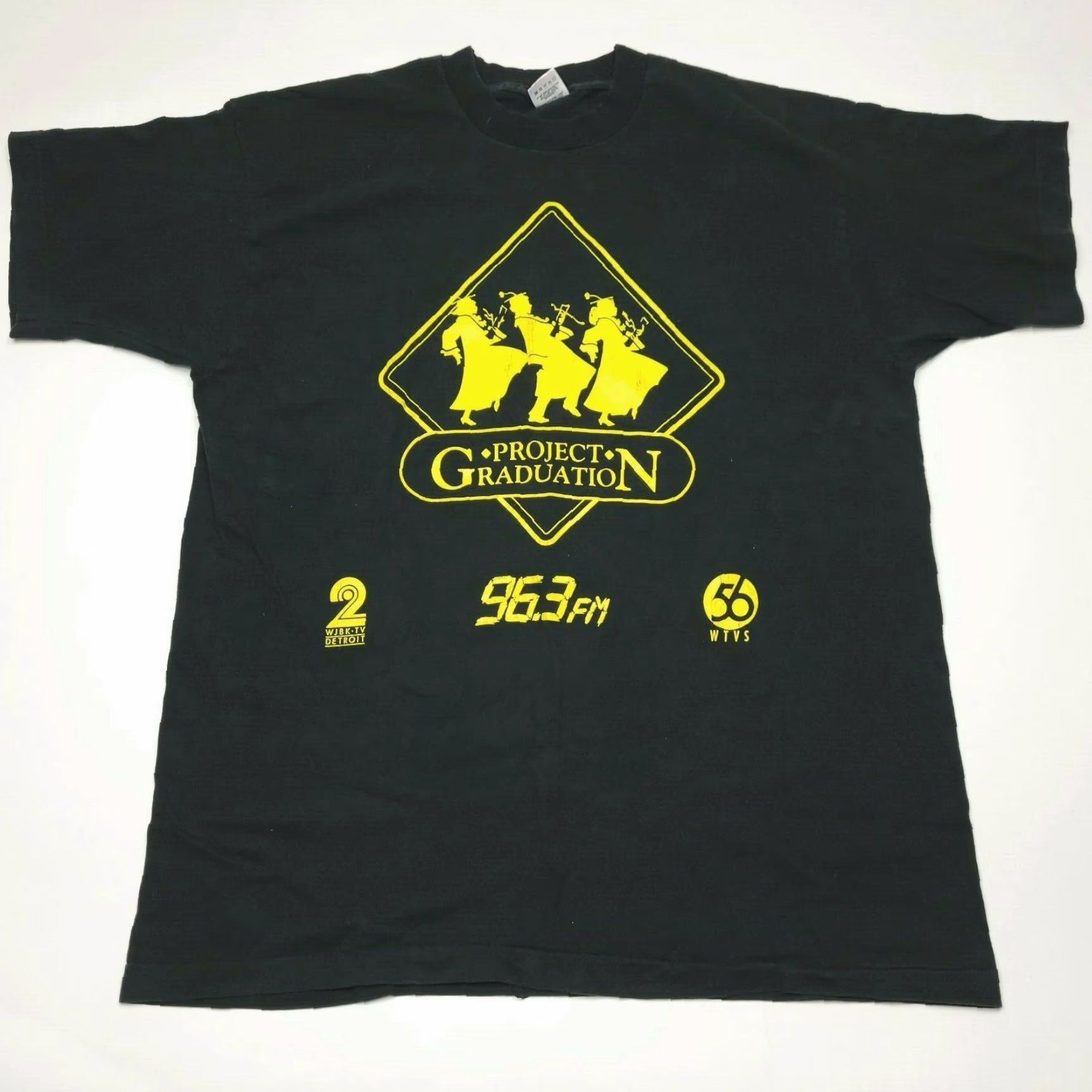 Fruit Of The Loom VINTAGE Project Graduation 96.3 FM Detroit Black Short Sleeve T-Shirt Unisex Adults XL Crew Neck Cotton Logo 90s Size US XL / EU 56 / 4 - 2 Thumbnail
