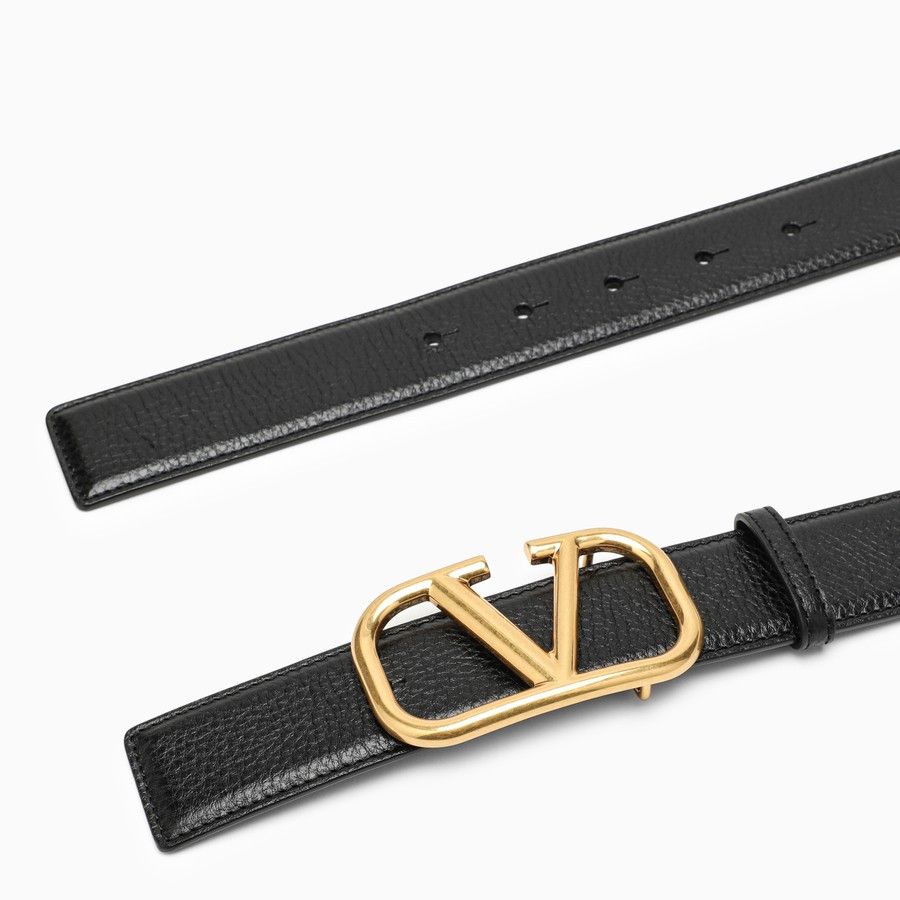 Valentino o1d2blof0724 Size : 85 / Leather Belts in Black & Gold Size 32 - 3 Thumbnail
