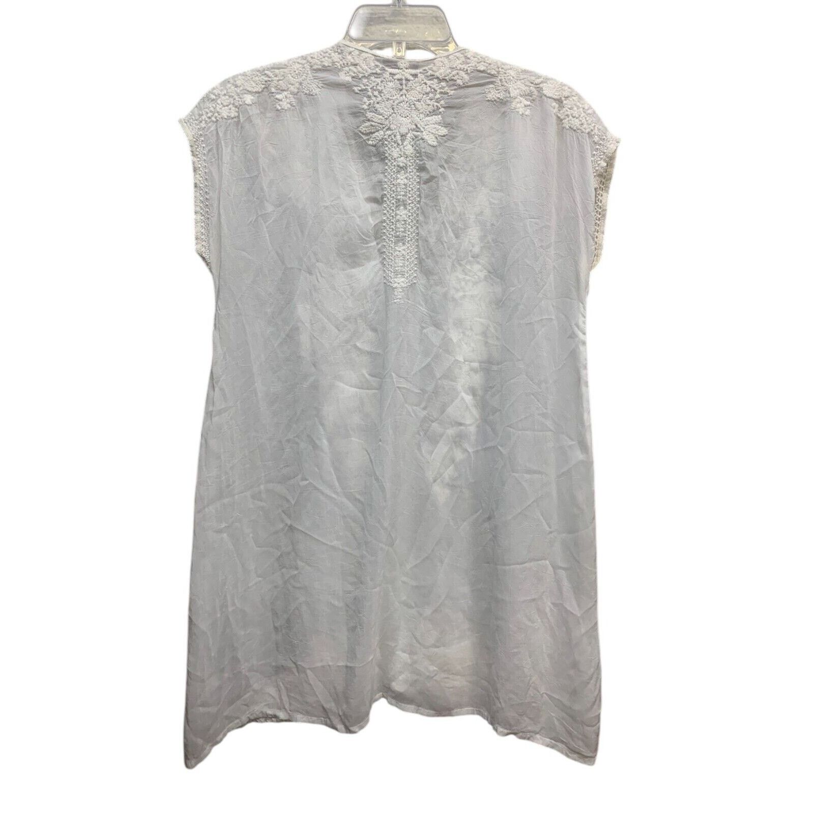 Johnny Was Johnny Was Boho Tunic Womens L White Embroidered Sleeveless Size S / US 4 / IT 40 - 6 Thumbnail