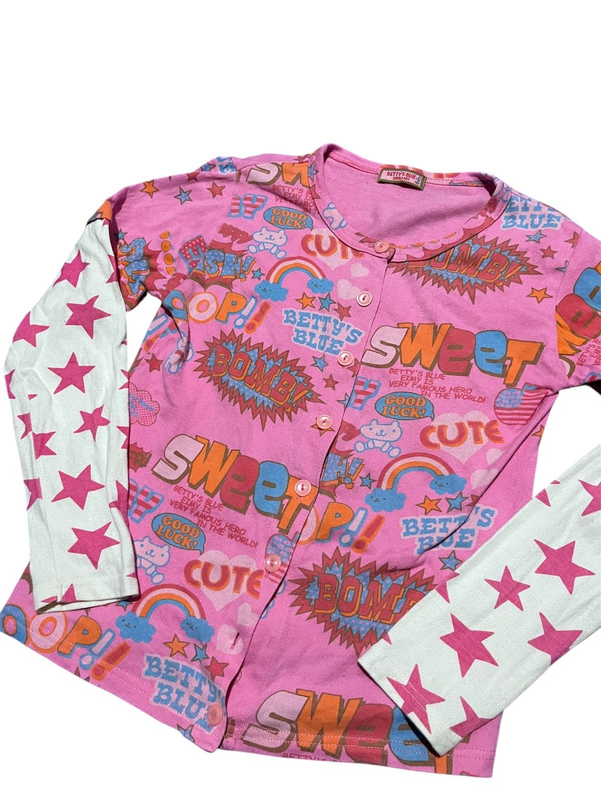 Japanese Brand × Vintage Betty Blue Shinji Abe Pink Cute Top Double Sleeve Size S / US 4 / IT 40 - 2 Thumbnail