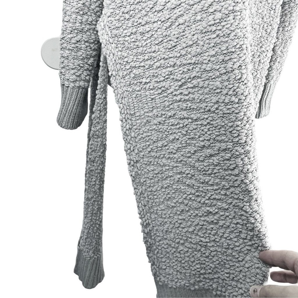 Other LAJU Women's Grey Sherpa Texture Maxi Coatigan w Slits XS Size XS / US 0-2 / IT 36-38 - 8 Thumbnail