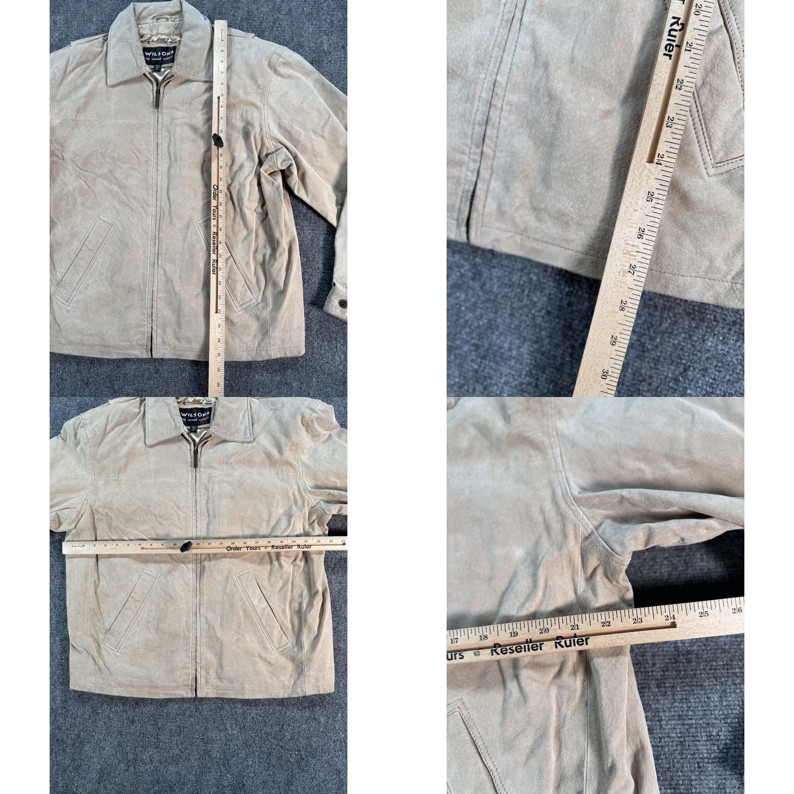 Vintage VINTAGE Wilsons Leather Jacket Mens Medium Tan Zip Front Suede Bomber Coat Lined Size US M / EU 48-50 / 2 - 8 Thumbnail