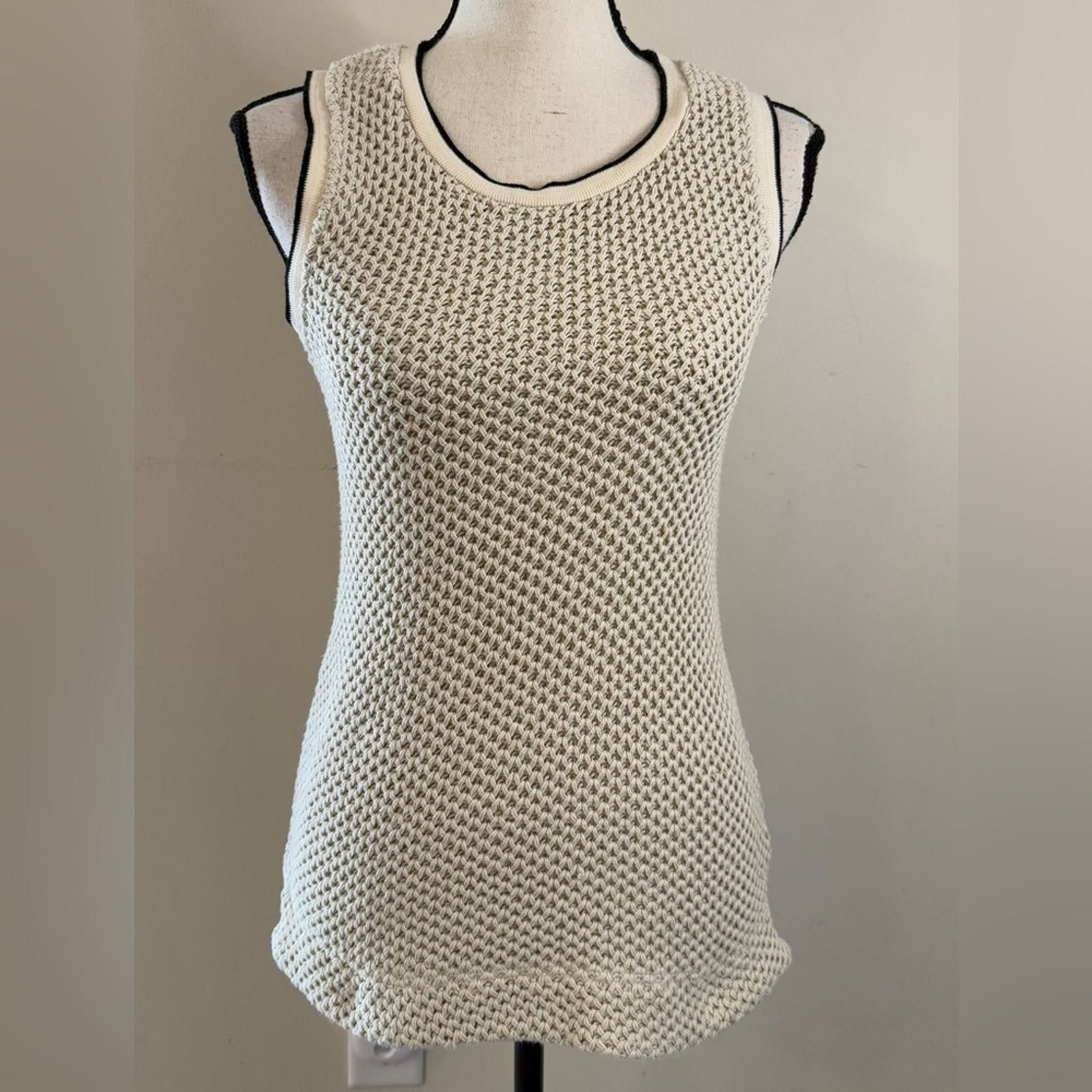 Other Three dots sleeveless beige tan knit cotton sweater SZ SM Size S / US 4 / IT 40 - 1 Thumbnail