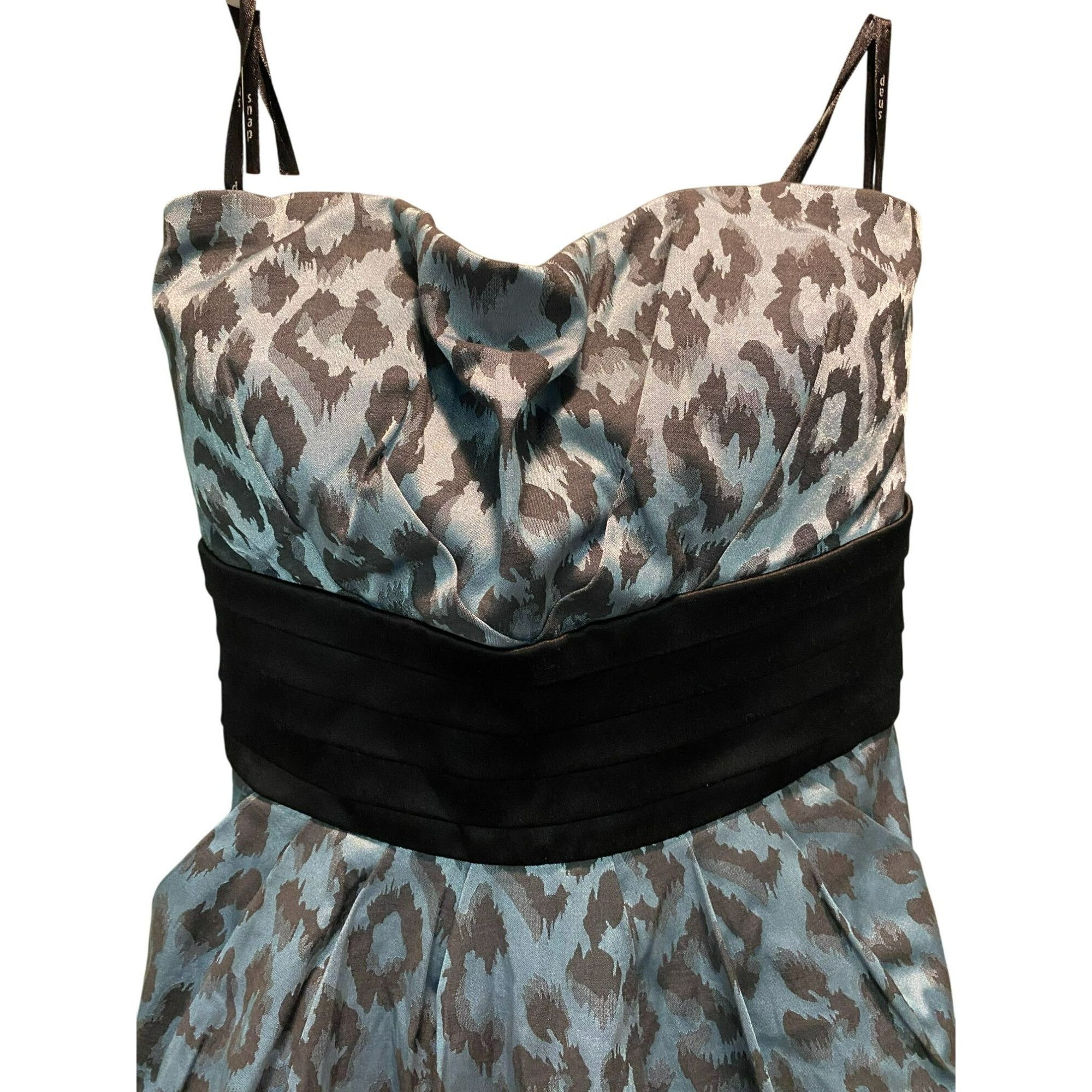 Other NWT Snap Blue & Black Leopard Print Strapless Juniors Womens Size M / US 6-8 / IT 42-44 - 2 Thumbnail