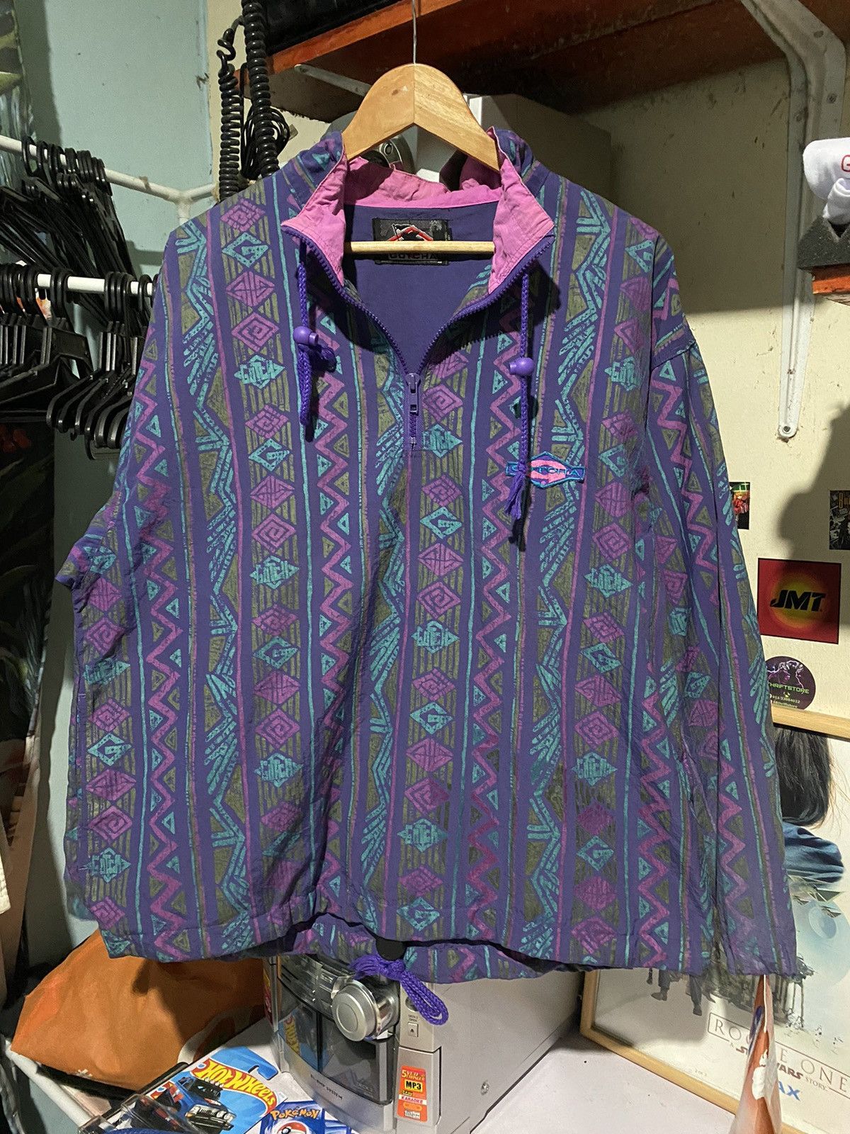 image of Vintage Gotcha Anorak Jacket/windbreaker in Purple, Men's (Size Small)