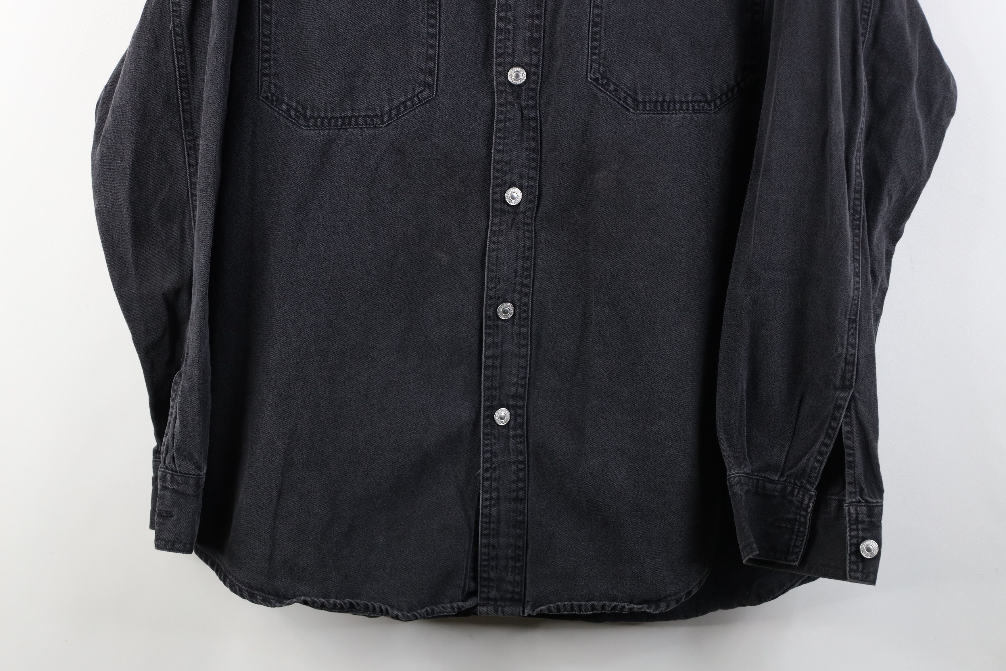 Levi's Vintage Y2K 2003 Levis Denim Jean Collared Buton Shirt Black Size US M / EU 48-50 / 2 - 3 Thumbnail