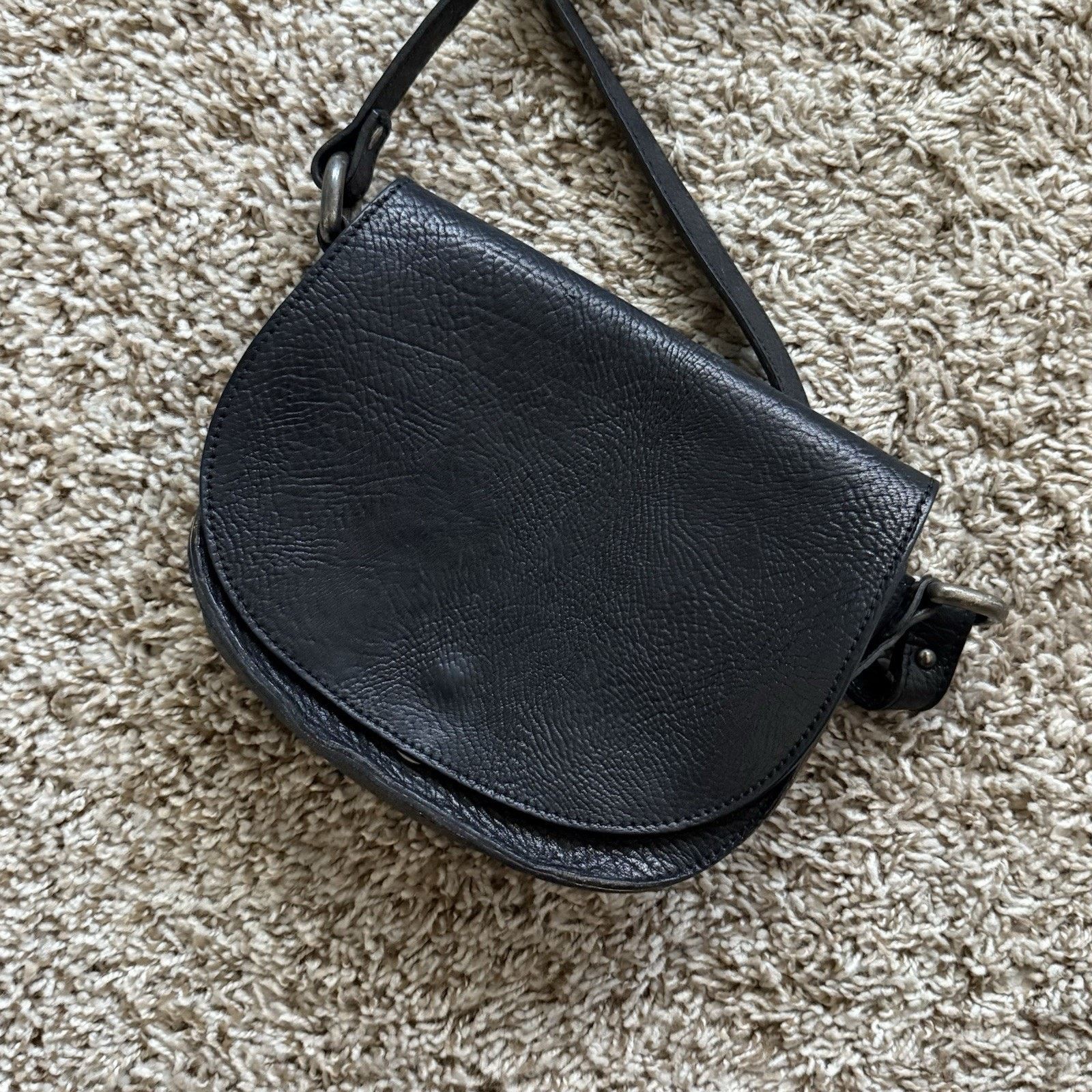 Other VIN BAKER Saddle Leather Black Cross-Body Shoulder Bag Purse Size ONE SIZE - 9 Thumbnail