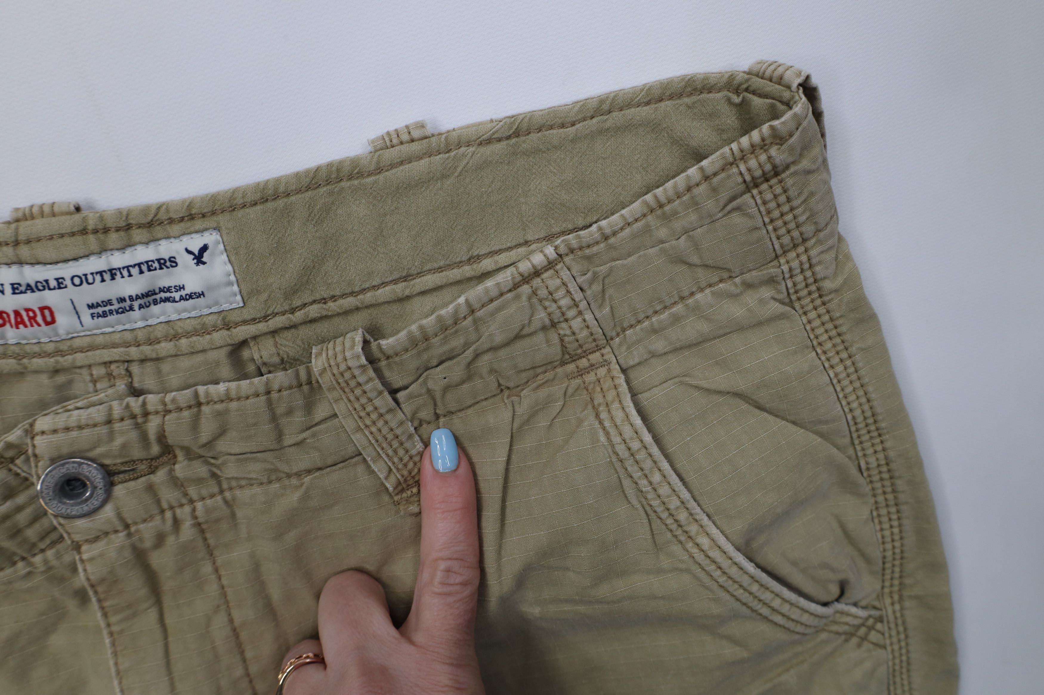 American Eagle Outfitters Vintage Y2K American Eagle Ripstop Cargo Shorts Beige Brown Size US 38 / EU 54 - 14 Thumbnail