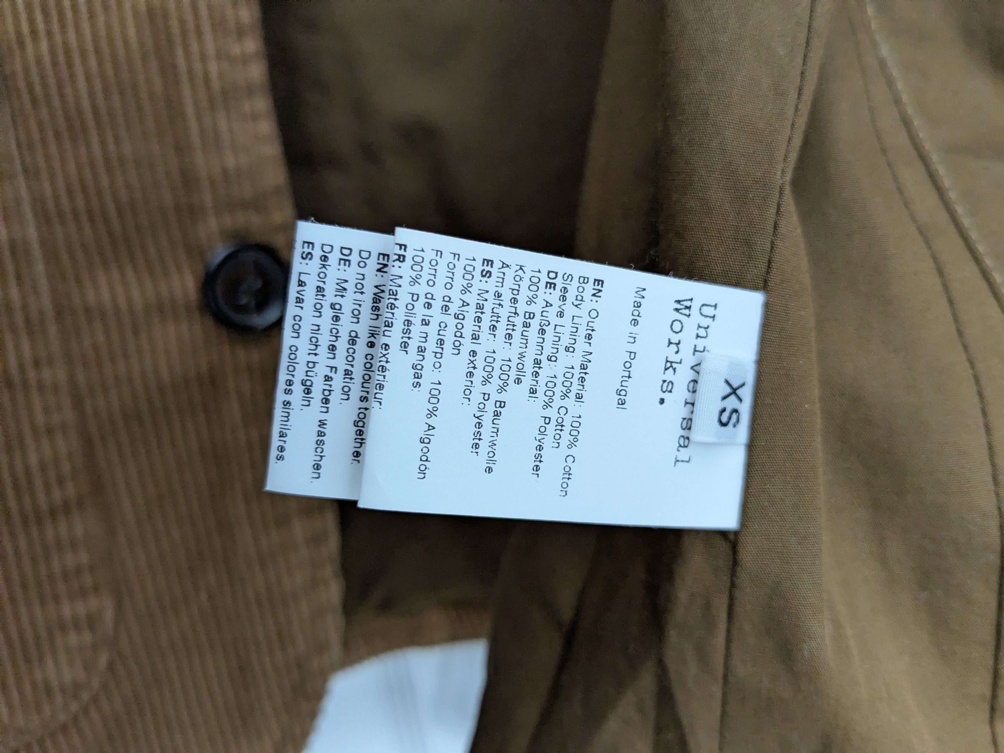 Universal Works Universal Works Bakers Chore Jacket in Cumin Corduroy XS Size US XS / EU 42 / 0 - 3 Thumbnail