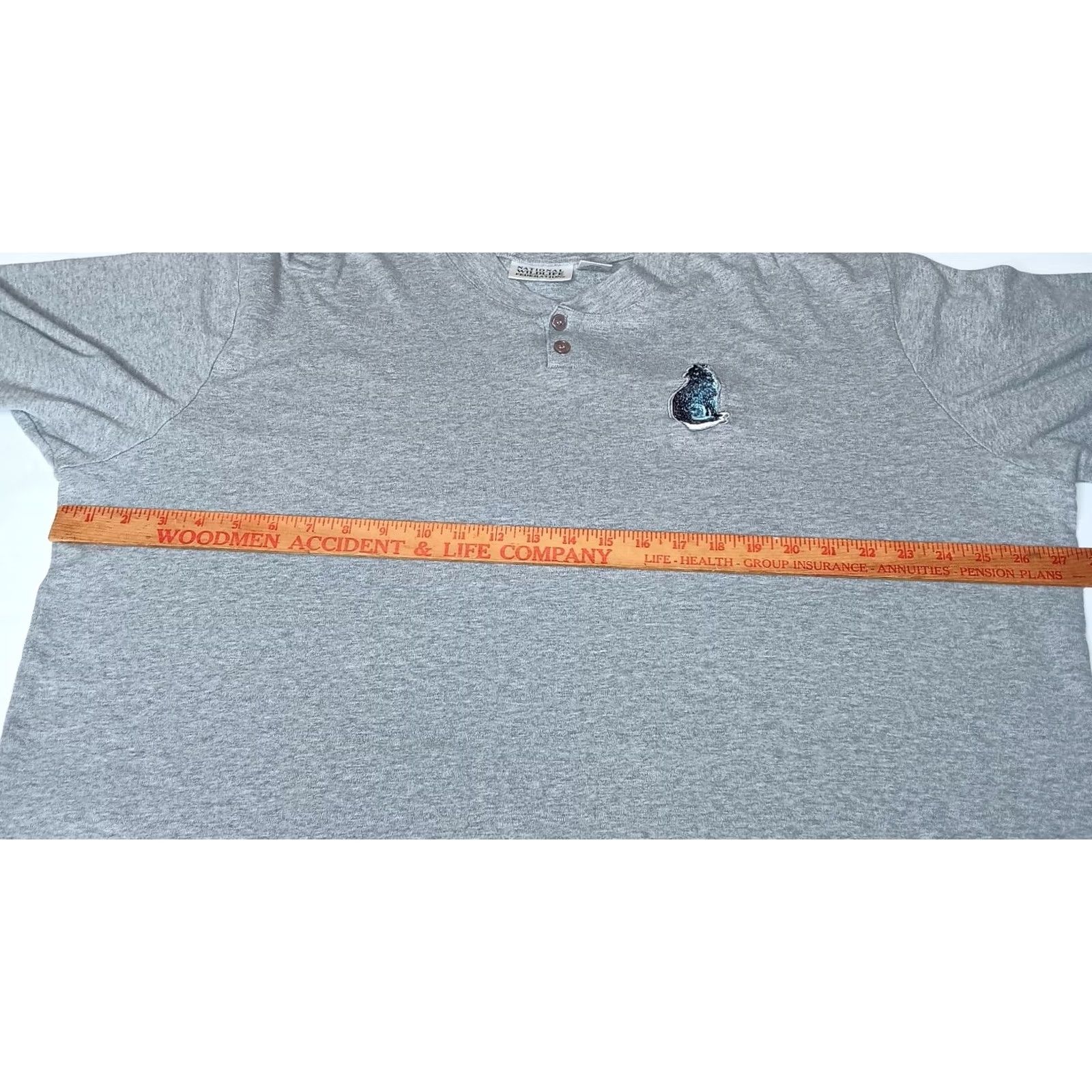 Vintage VINTAGE World Wildlife Federation Shirt Wolf 2XL Henley Gray Nature Animal Size XXL / US 16-18 / IT 52-54 - 7 Thumbnail