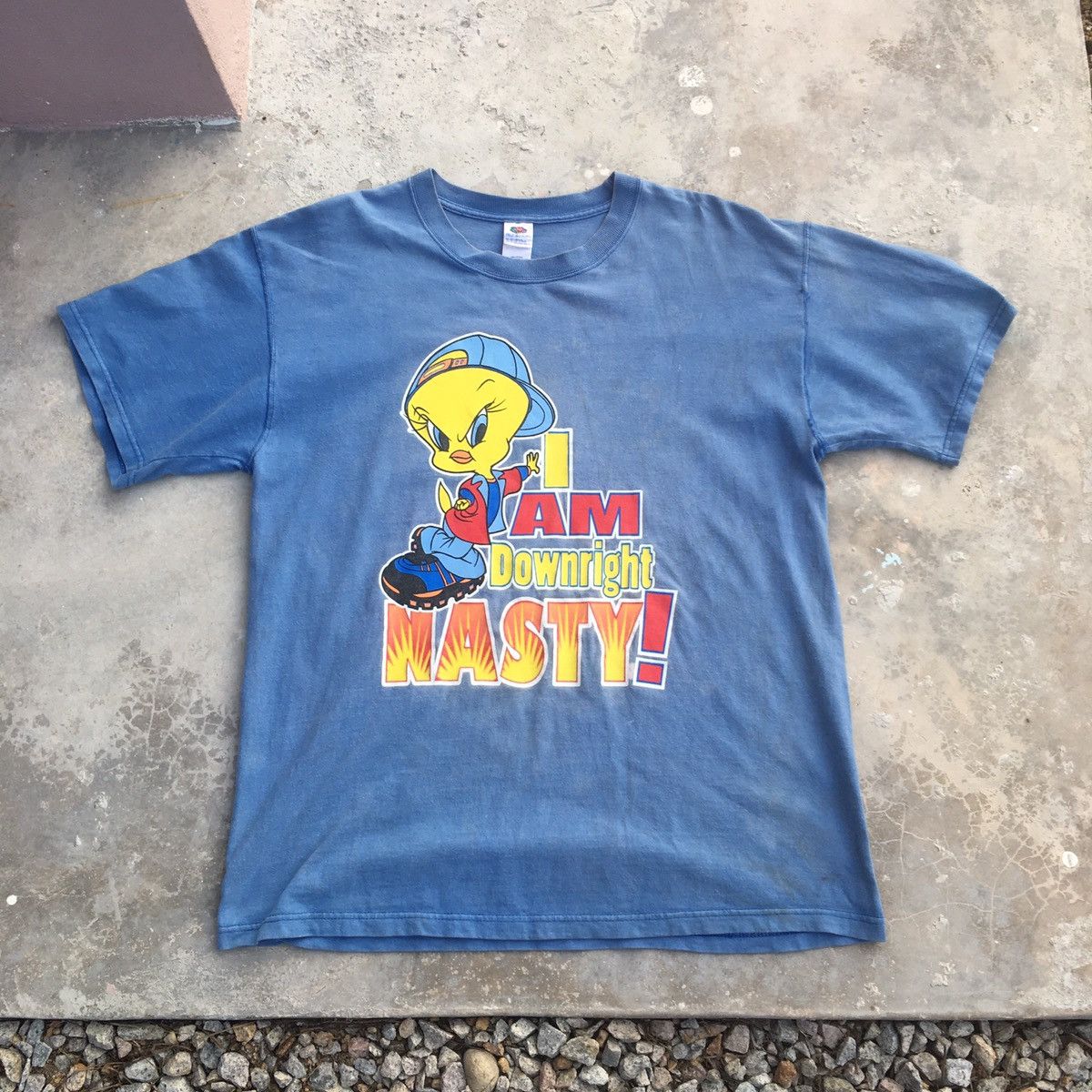 image of Cartoon Network x Movie Vintage Looney Tunes I’M Downright Nasty in Blue, Men's (Size Medium)