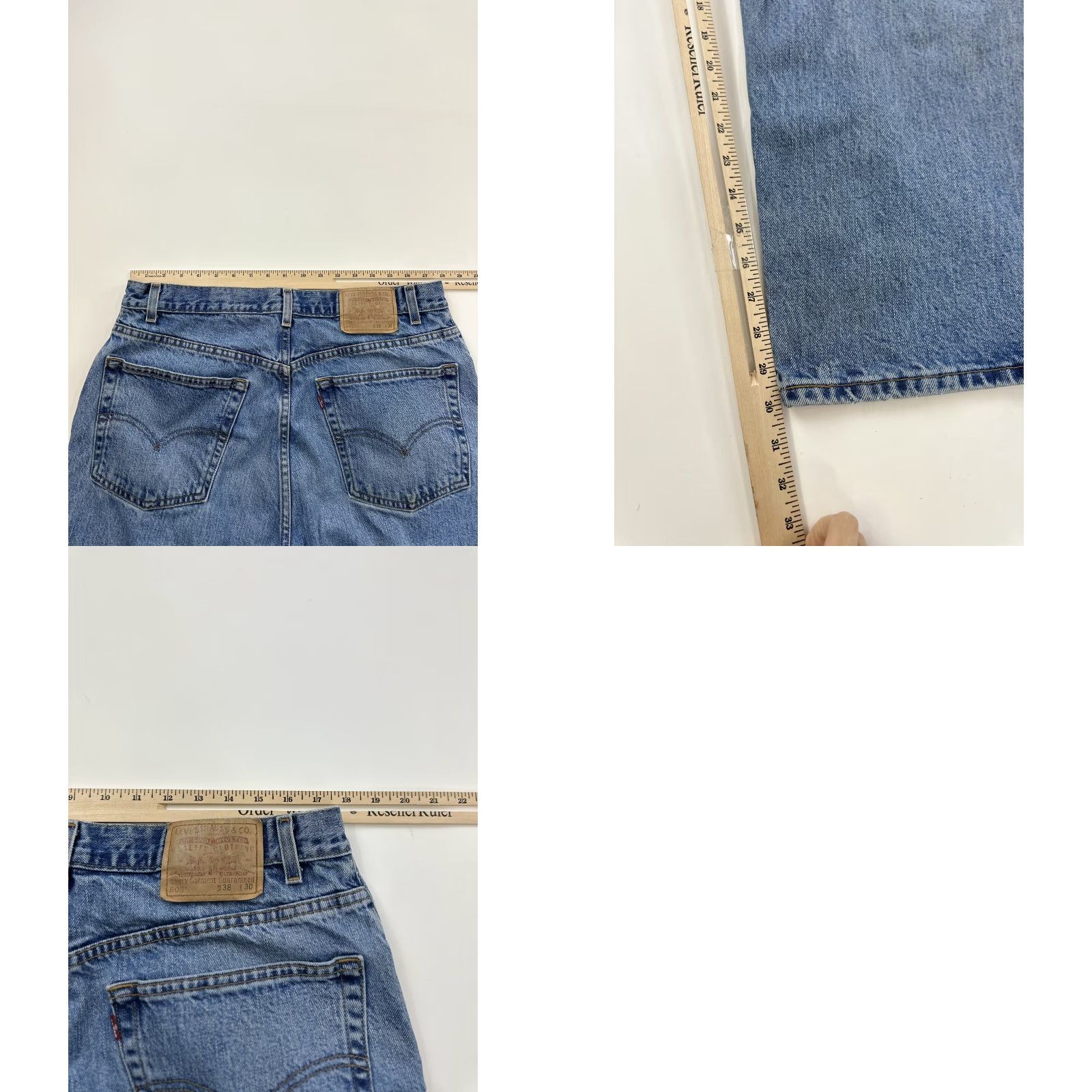 Levi's VINTAGE Levis 505 Jeans Mens 36 x 30 Blue Distressed Straight 38 x 30 Tagged 30 Inseam 36 Waist Mens Size US 36 / EU 52 - 8 Thumbnail