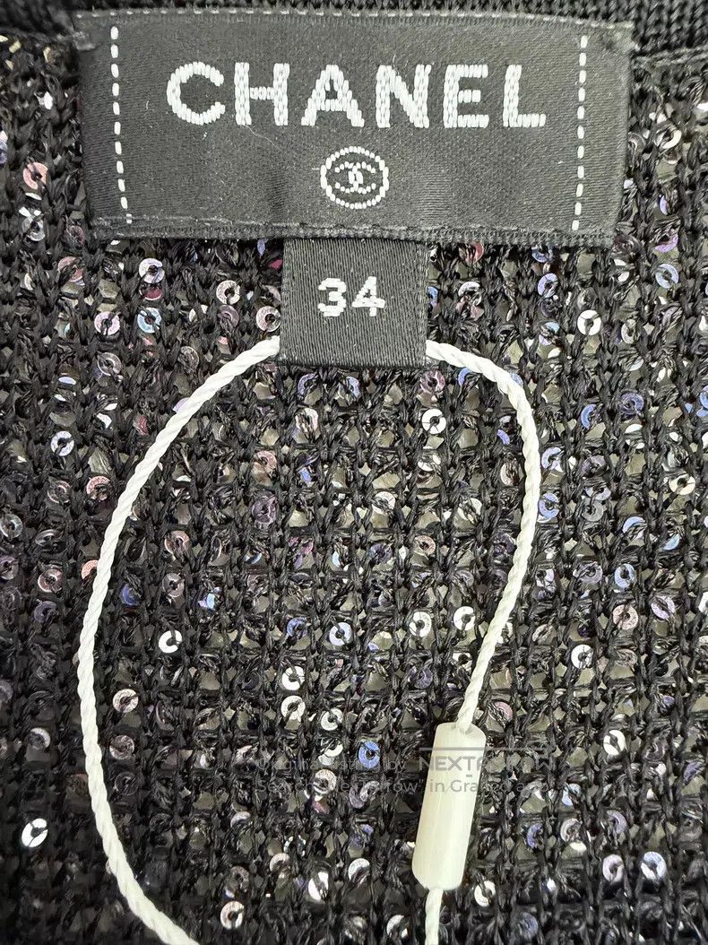 Chanel Chanel Flash diamond sequin black suspender vest Size XXS / US 00 / IT 34 - 4 Thumbnail