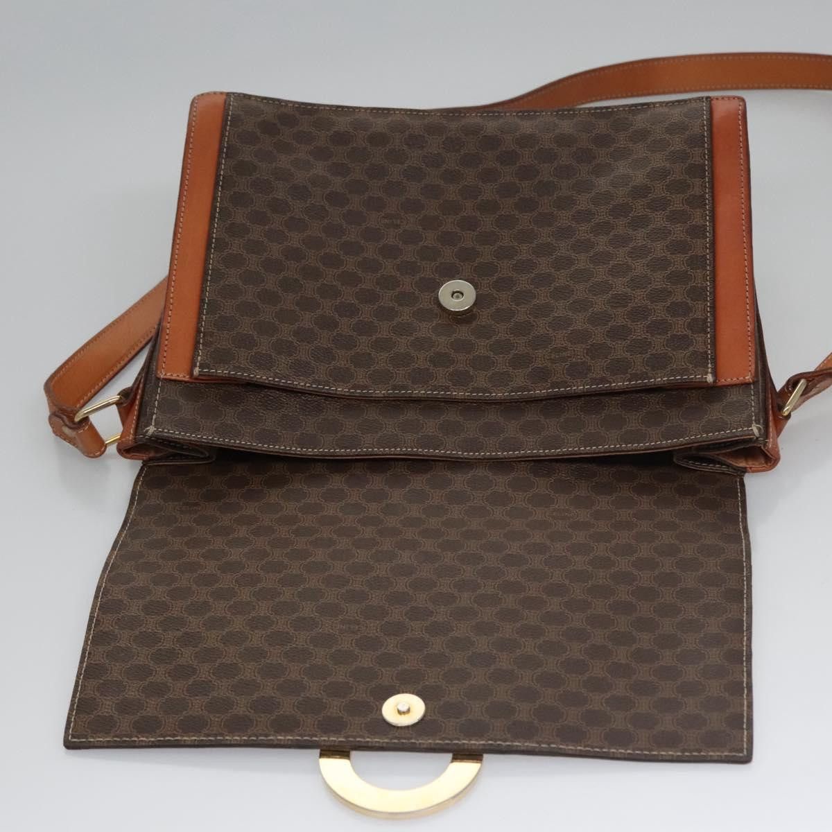 Celine CELINE Macadam Canvas Shoulder Bag Pvc Leather Brown Size ONE SIZE - 15 Thumbnail