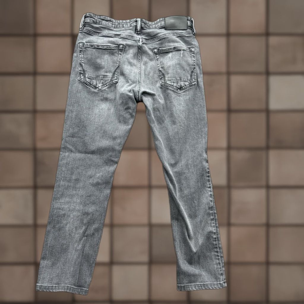 Allsaints AllSaints Jeans Men 30/26 Gray Cotton Button Fly Distressed Designer Regular Straight Tapered 30in 26in Inseam Mens Size US 30 / EU 46 - 1 Thumbnail