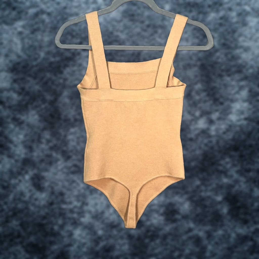 Abercrombie & Fitch Abercrombie & Fitch Shirt Bodysuit Womens Medium Tan Ribbed Square Neckline Size M / US 6-8 / IT 42-44 - 1 Thumbnail