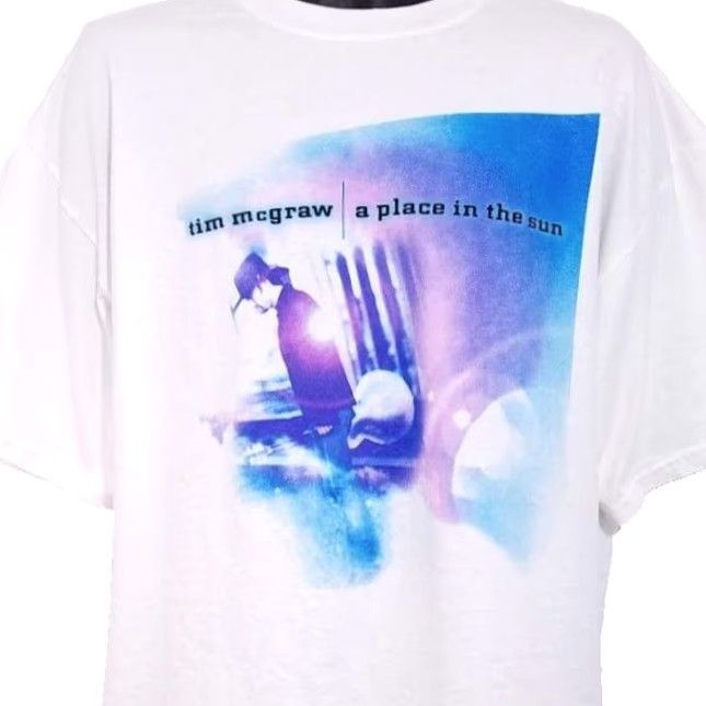 Tultex VINTAGE Tim McGraw Mens T-Shirt XL White 1999 Tour A Place In The Sun Concert Shirt Shirt Men White XL Tim McGraw 90s Size US XL / EU 56 / 4 - 2 Thumbnail