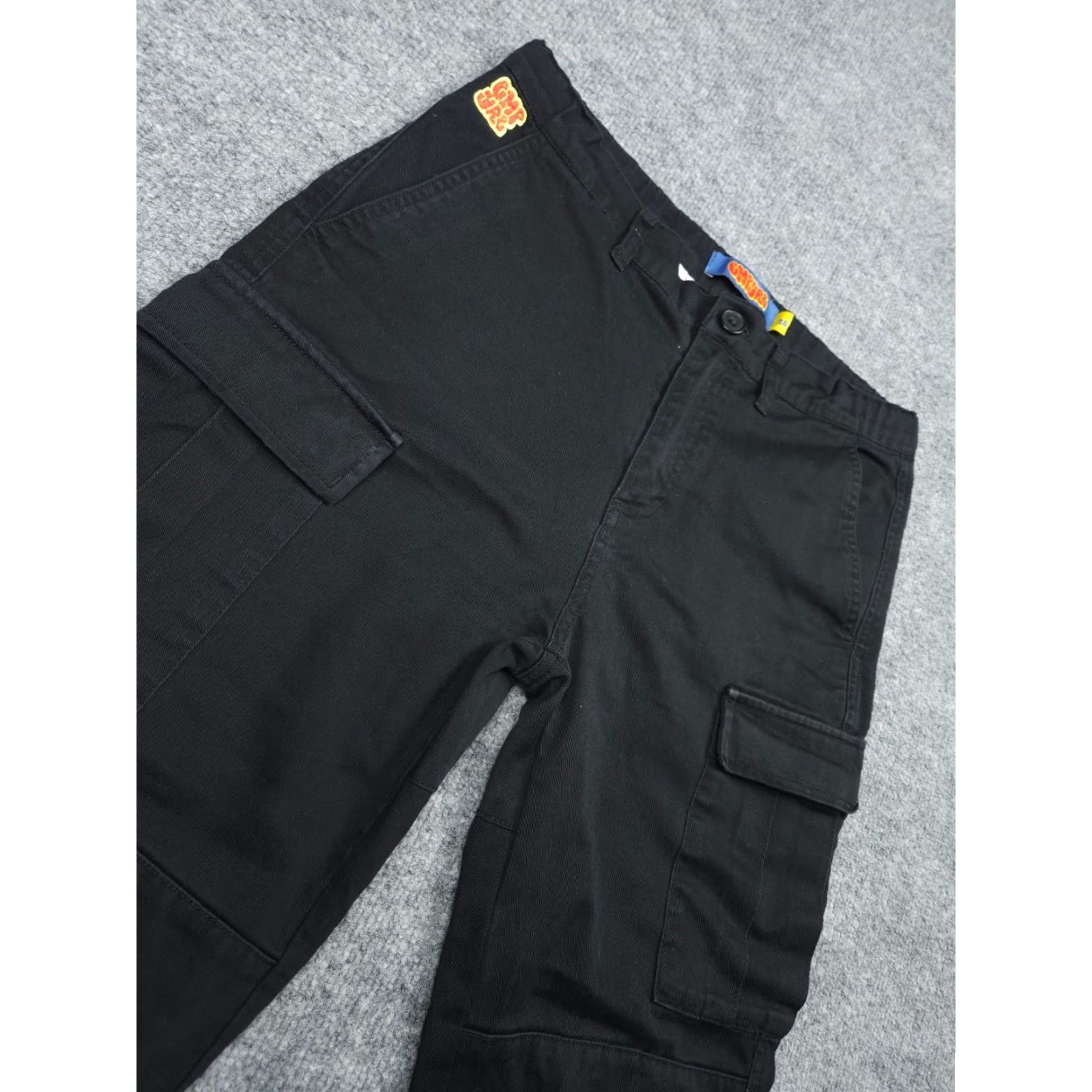 Empyre Empyre Cargo Pants Men's 28 ( FITS 28 x 25) *HEMMED* Black Casual Workwear 5-Pocket Design Embroidered Logo Zipper Cotton Relaxed Straight Pants Mens Size US 28 / EU 44 - 7 Thumbnail