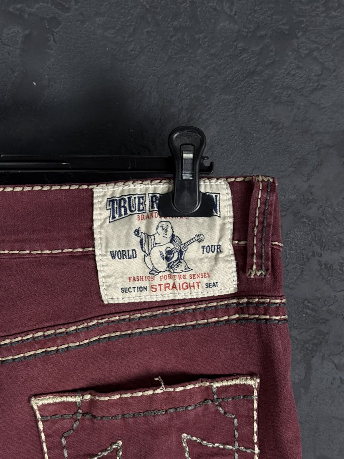 True Religion True Religion Baggy Straight Fit Red Jeans Size US 36 / EU 52 - 11 Thumbnail