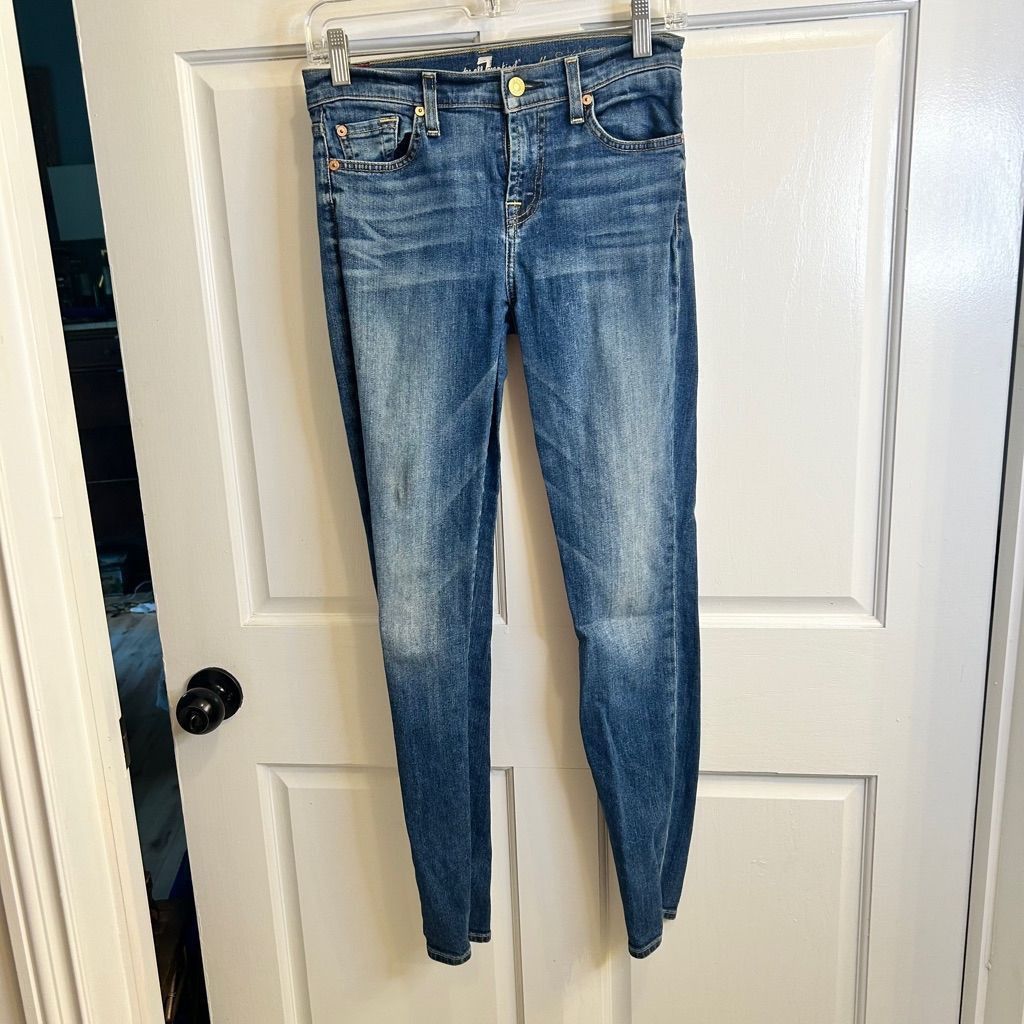 7 For All Mankind Women's 7 For All Mankind The Skinny Jeans - Size 26 Blue Size 26" / US 2 / IT 38 - 1 Thumbnail