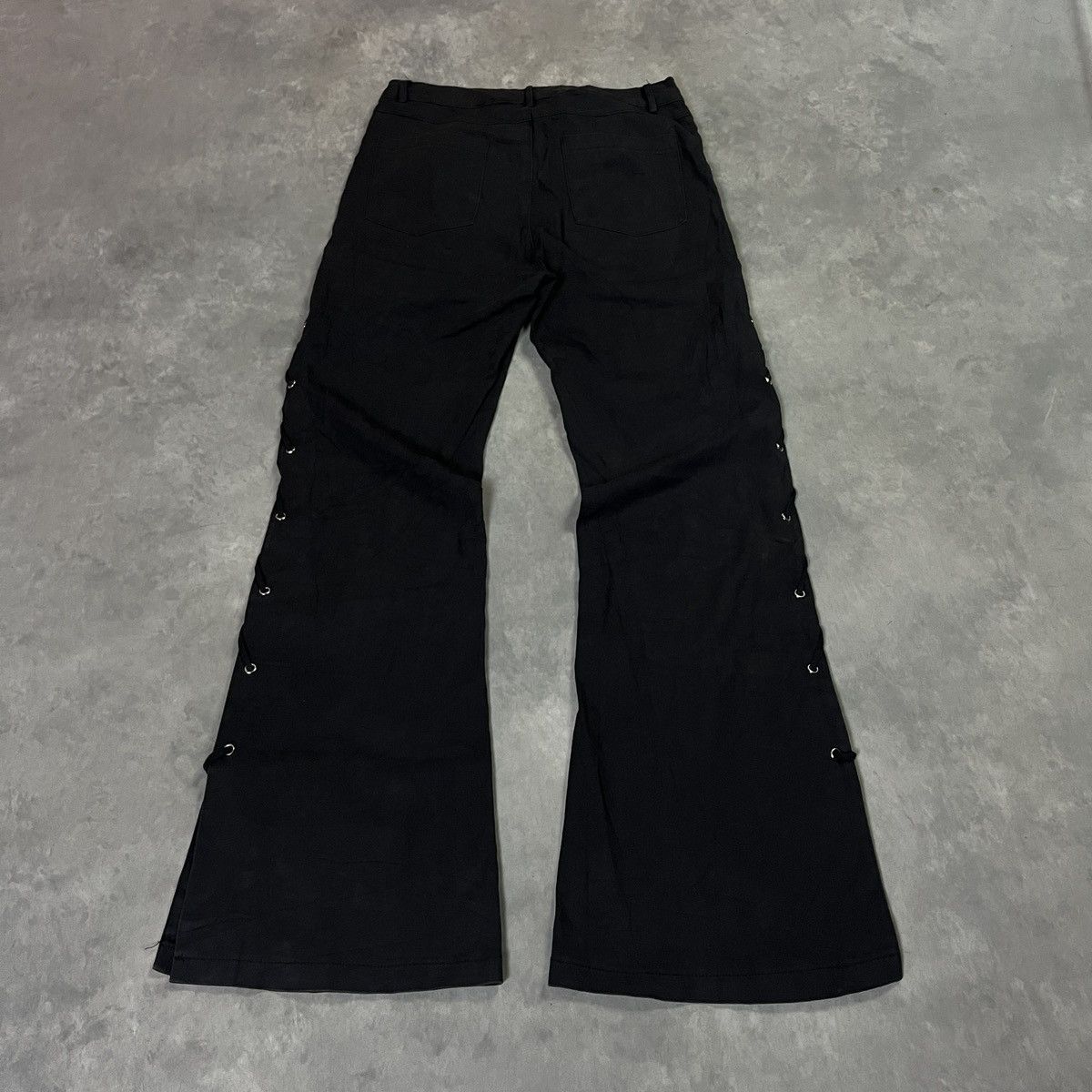5351 POUR LES HOMMES 2000s Romwe - Gothic Vkei Y2K Ifsix Lace Up Flare Pants Size US 27 - 6 Thumbnail