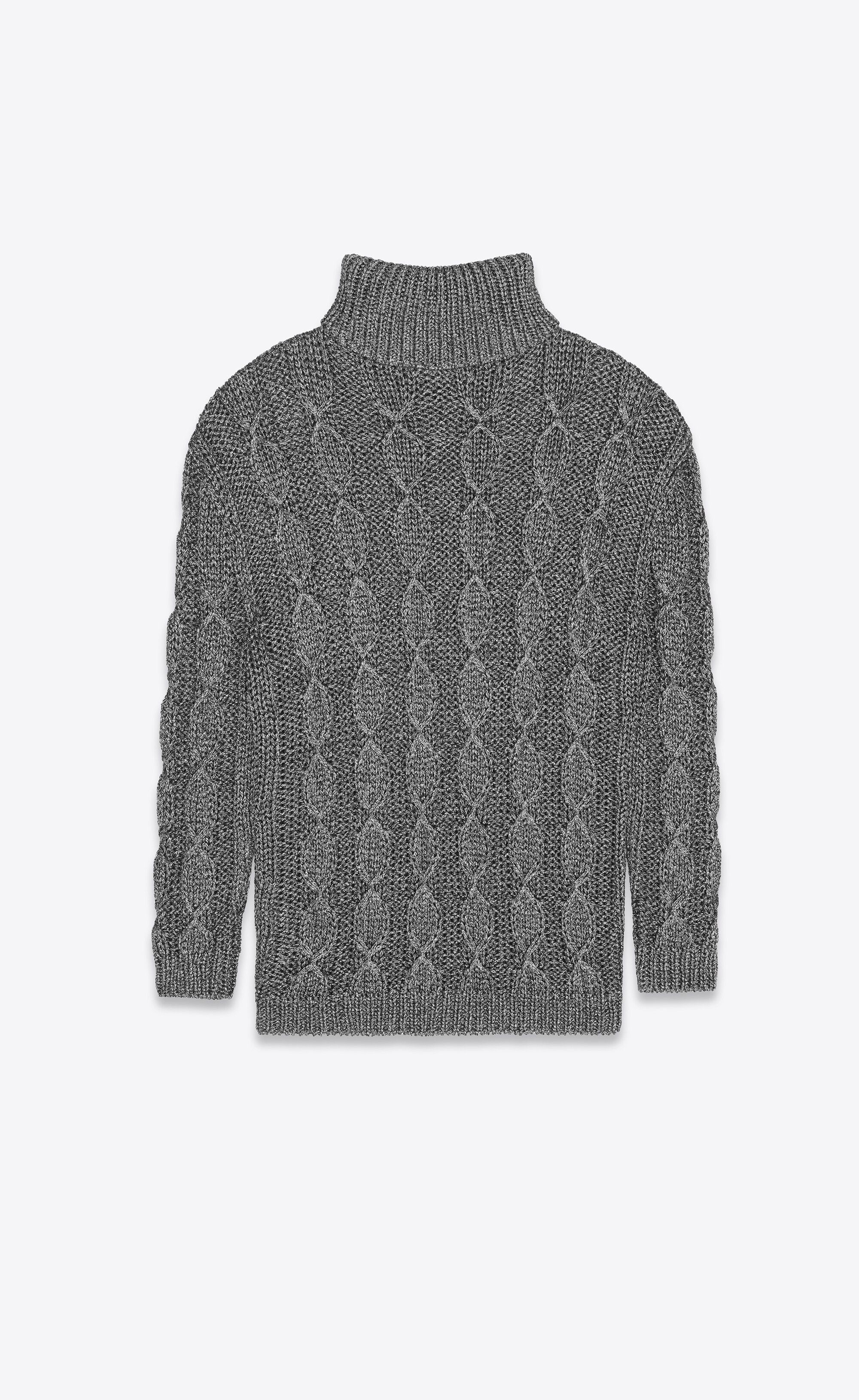 Saint Laurent Paris o1bcso1str0924 Turtleneck Sweater in Grey Size US XL / EU 56 / 4 - 2 Thumbnail