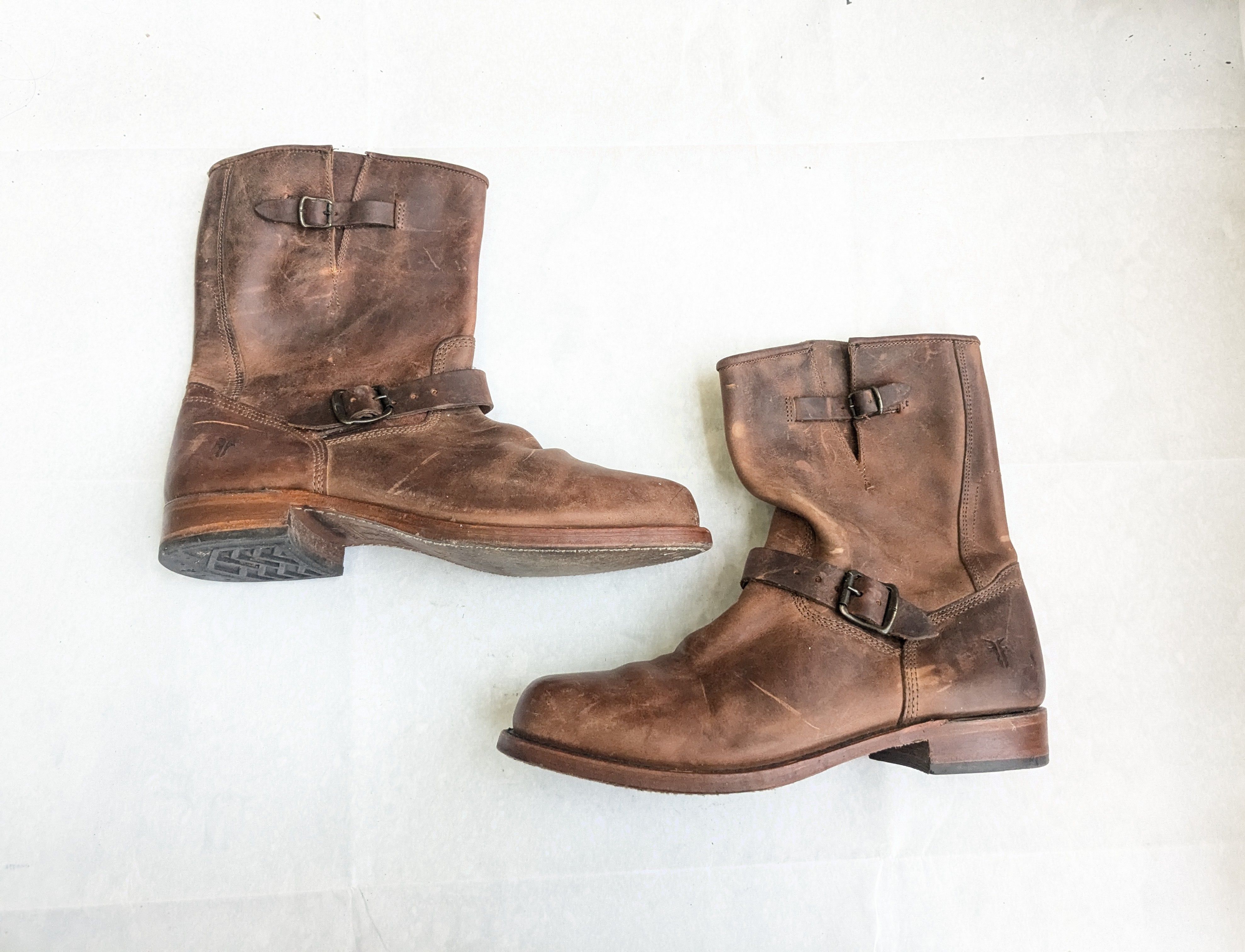Frye Frye Engineer Boots Brown 12 D Leather Buckle Size US 12 / EU 45 - 1 Thumbnail