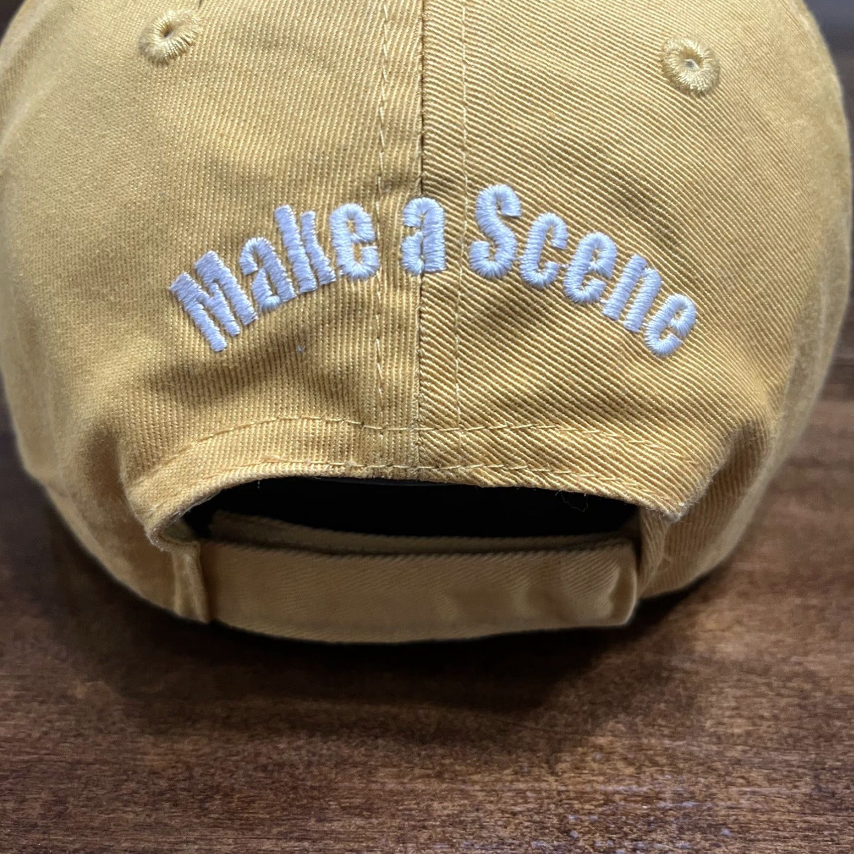 OAMC Litteer Films Hat Cap Yellow Mens Dad Baseball Cap Knit Cotton Adjustable One Size Size ONE SIZE - 4 Thumbnail